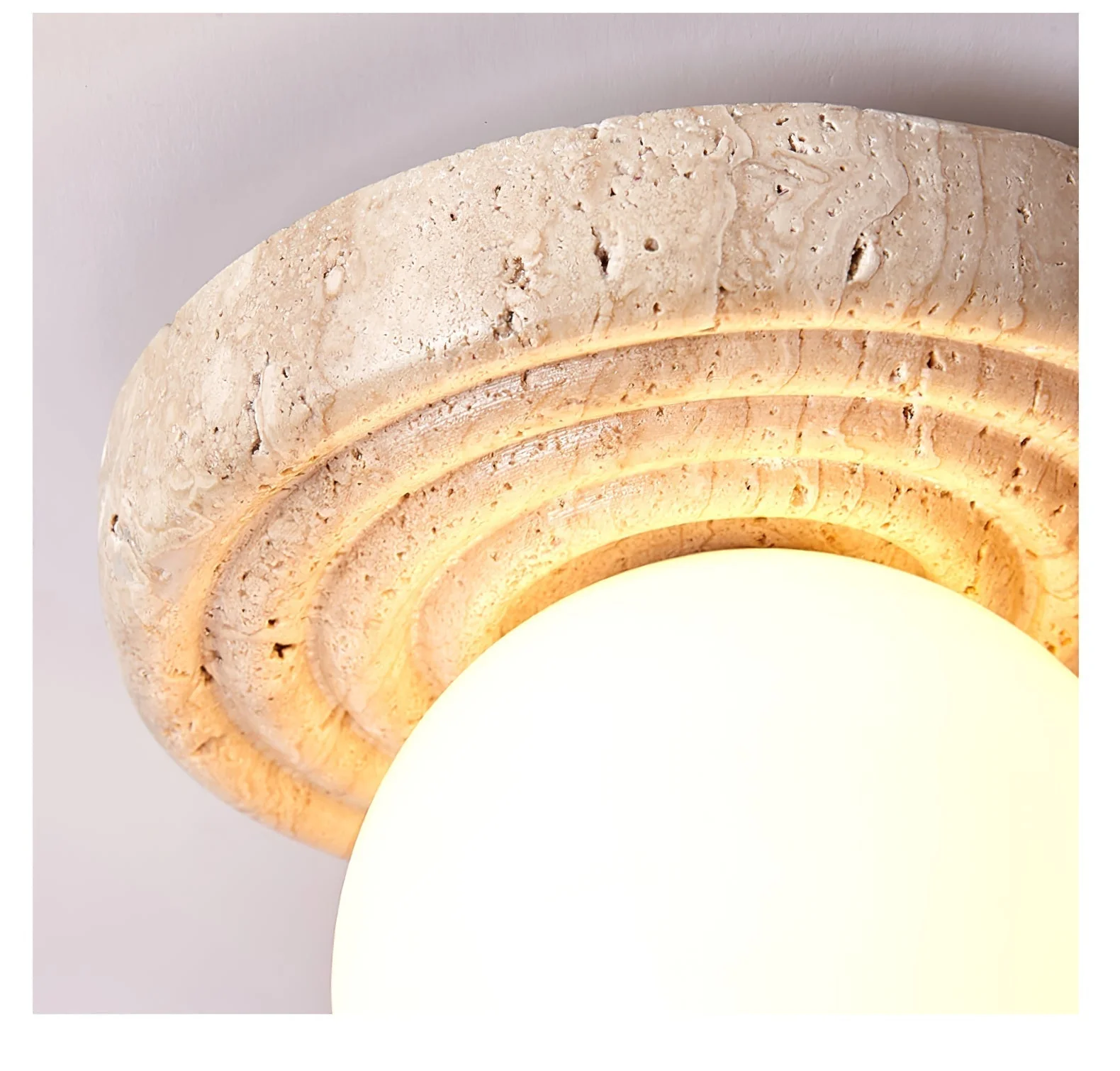 Echo Travertine Globe Wall Lamp - Image 5