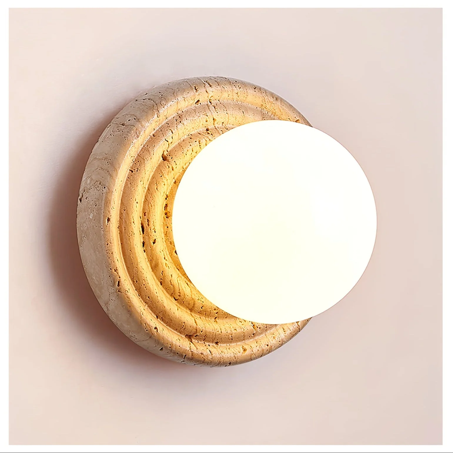 Echo Travertine Globe Wall Lamp - Image 8