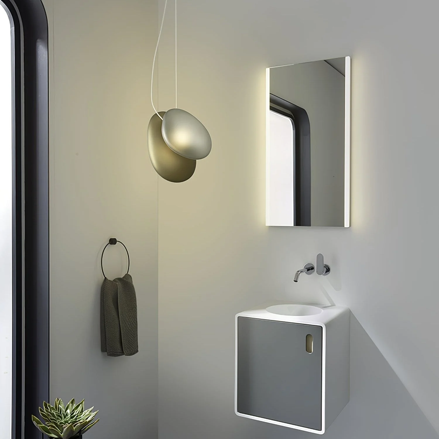 Eclipse Frosted Glass Pendant Light - Image 59