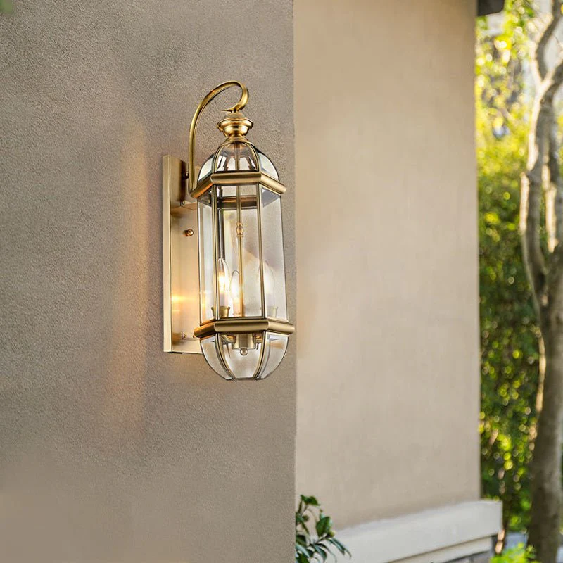 Eden Retro Creative European Copper Glass Outdoor Wall Lights - Image 2
