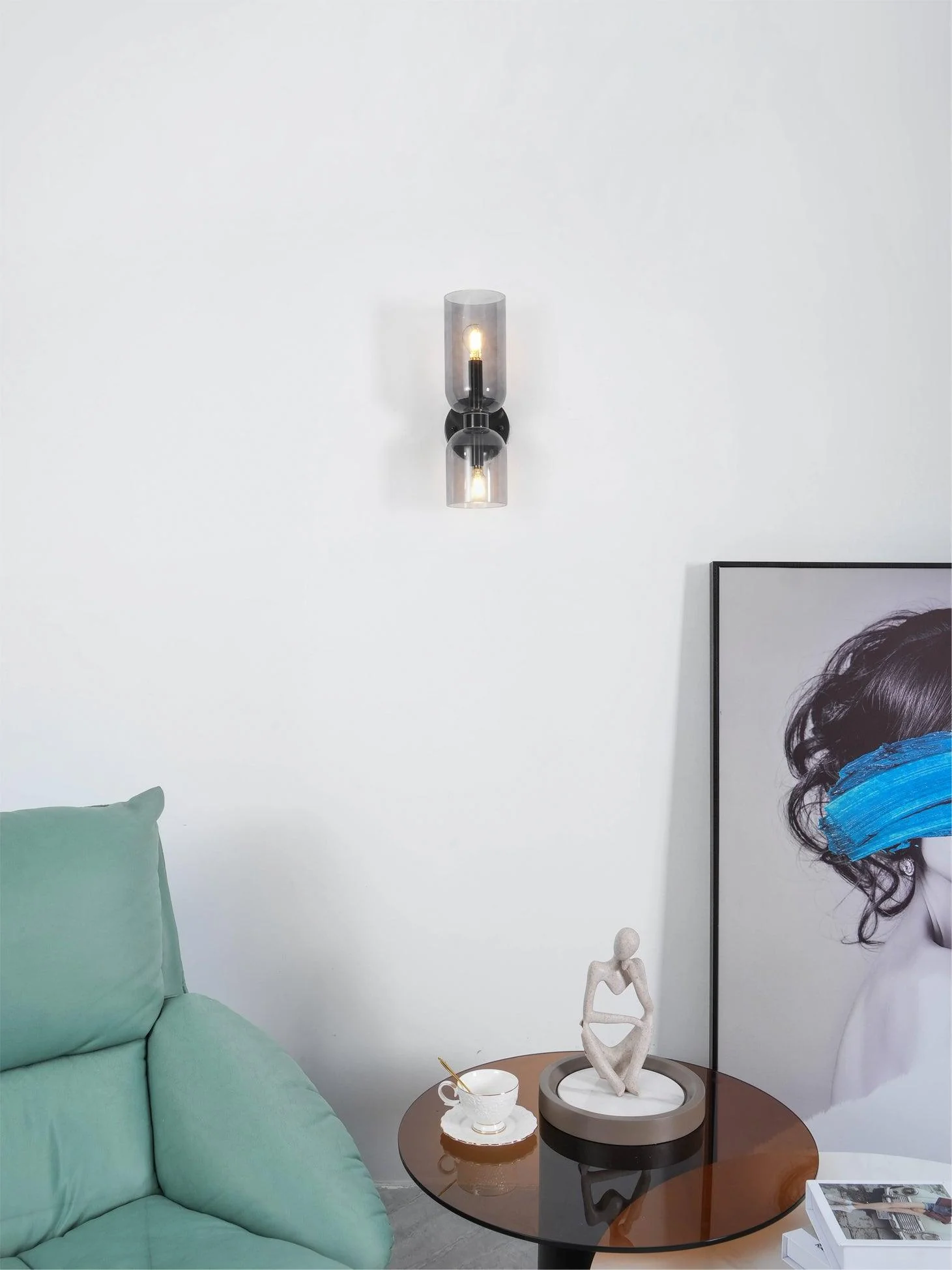 Edie Modern Minimalist Glass Wall Lamp - Image 5