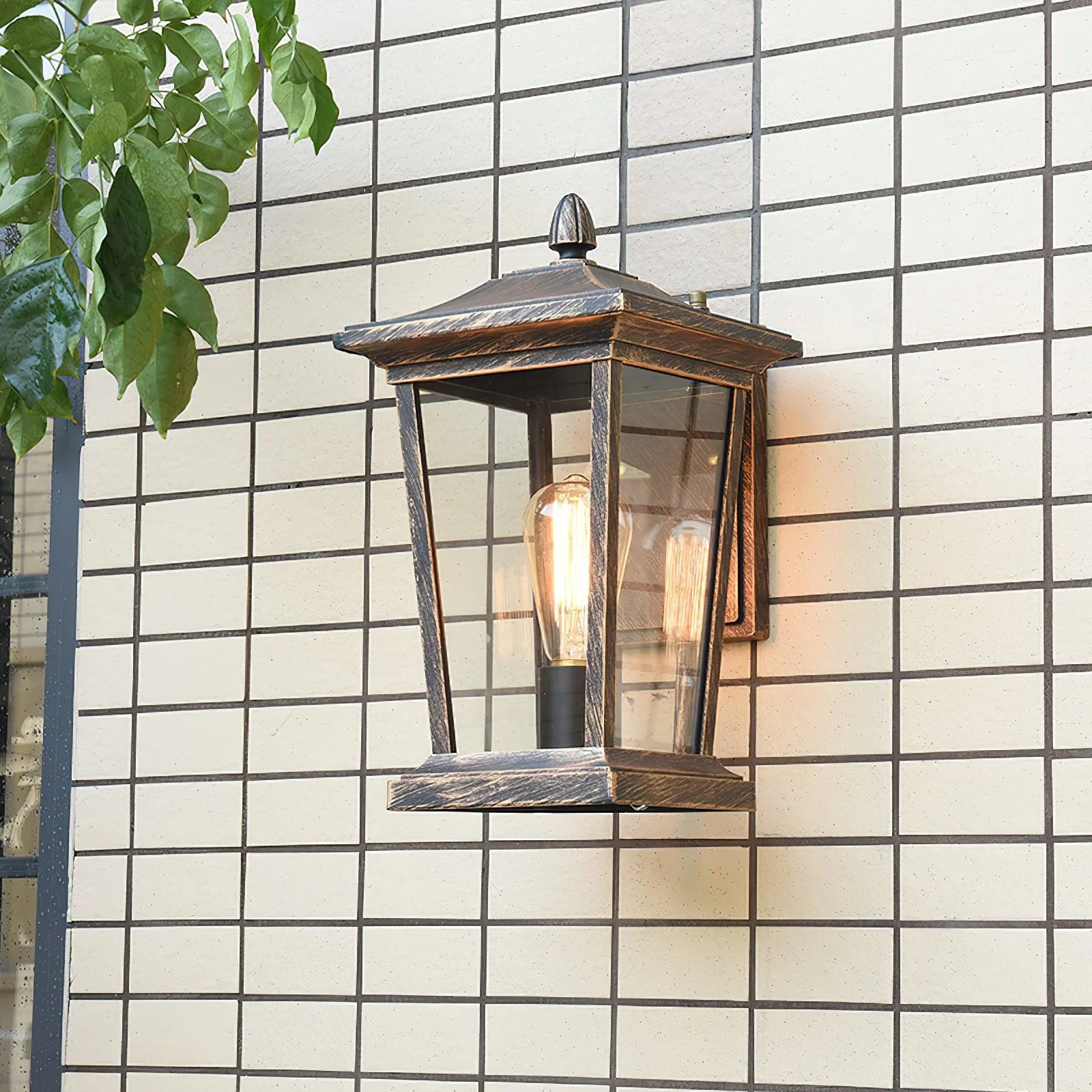 Edwin Birdcage Elegance Glass Outdoor Wall Lamp - Image 15
