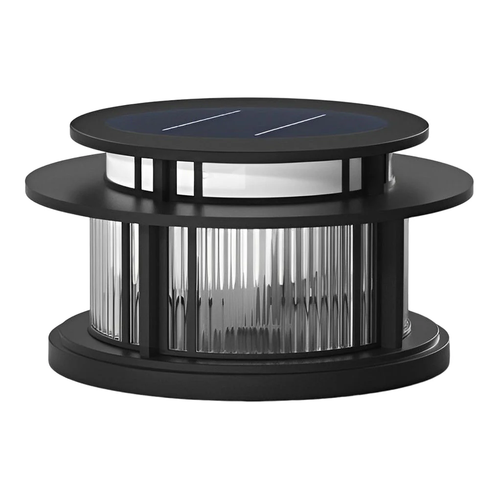 Eery Round Modern Steel Outdoor Fence Post Pillar Light - Image 6