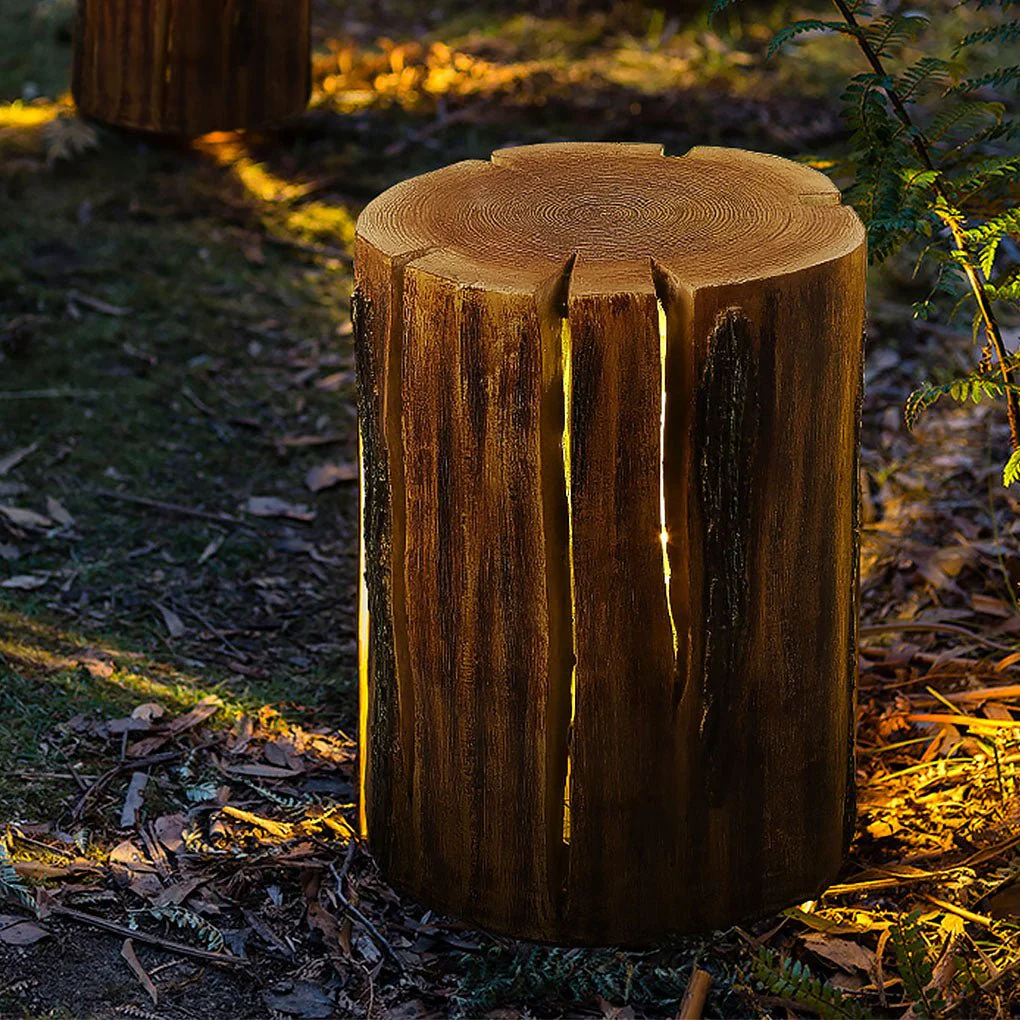Eighth Tree Stump Rustic Decorative Resin Outdoor Lawn Light