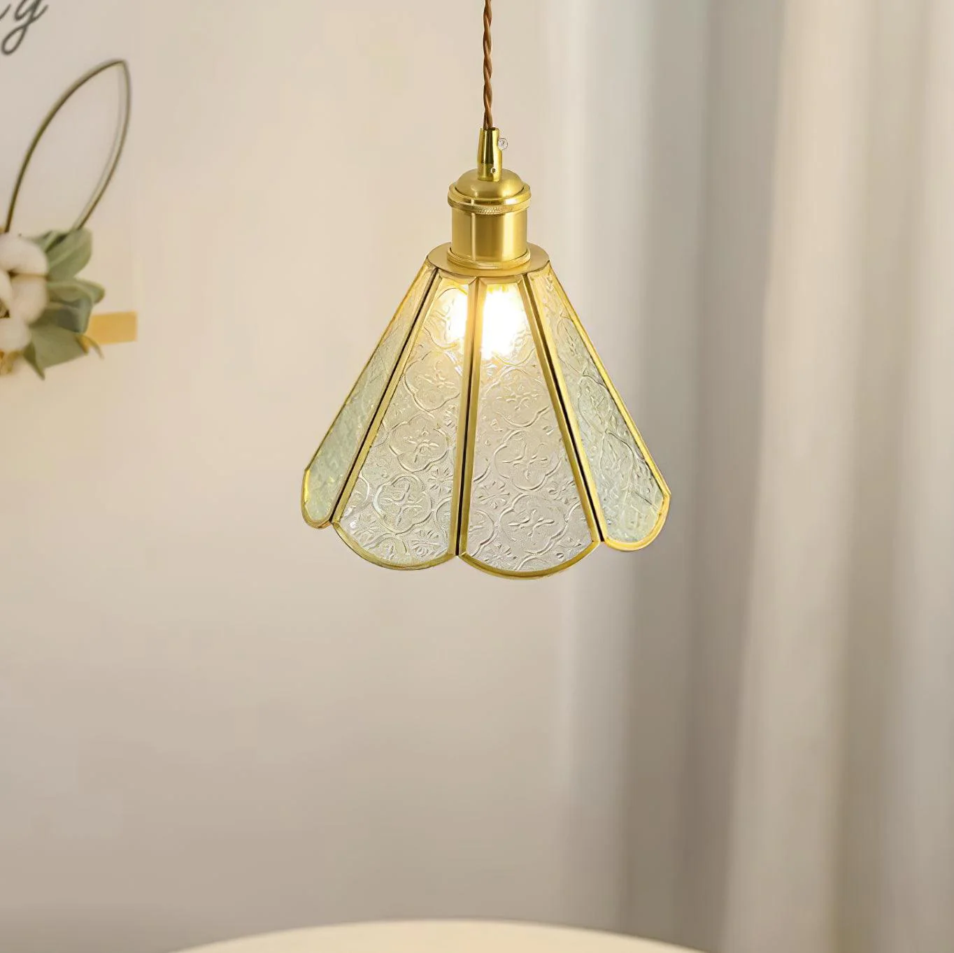 Elarace Brass & Glass Elegant Pendant Lamp - Image 3