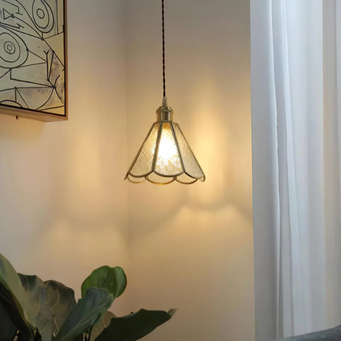 Elarace Brass & Glass Elegant Pendant Lamp - Image 30