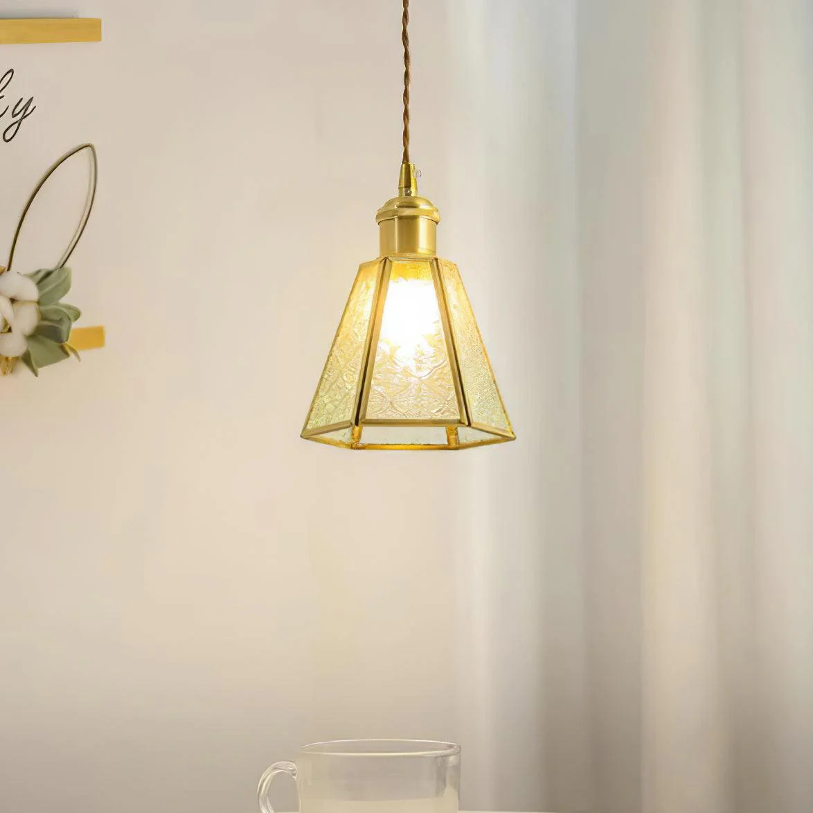 Elarace Brass & Glass Elegant Pendant Lamp - Image 8