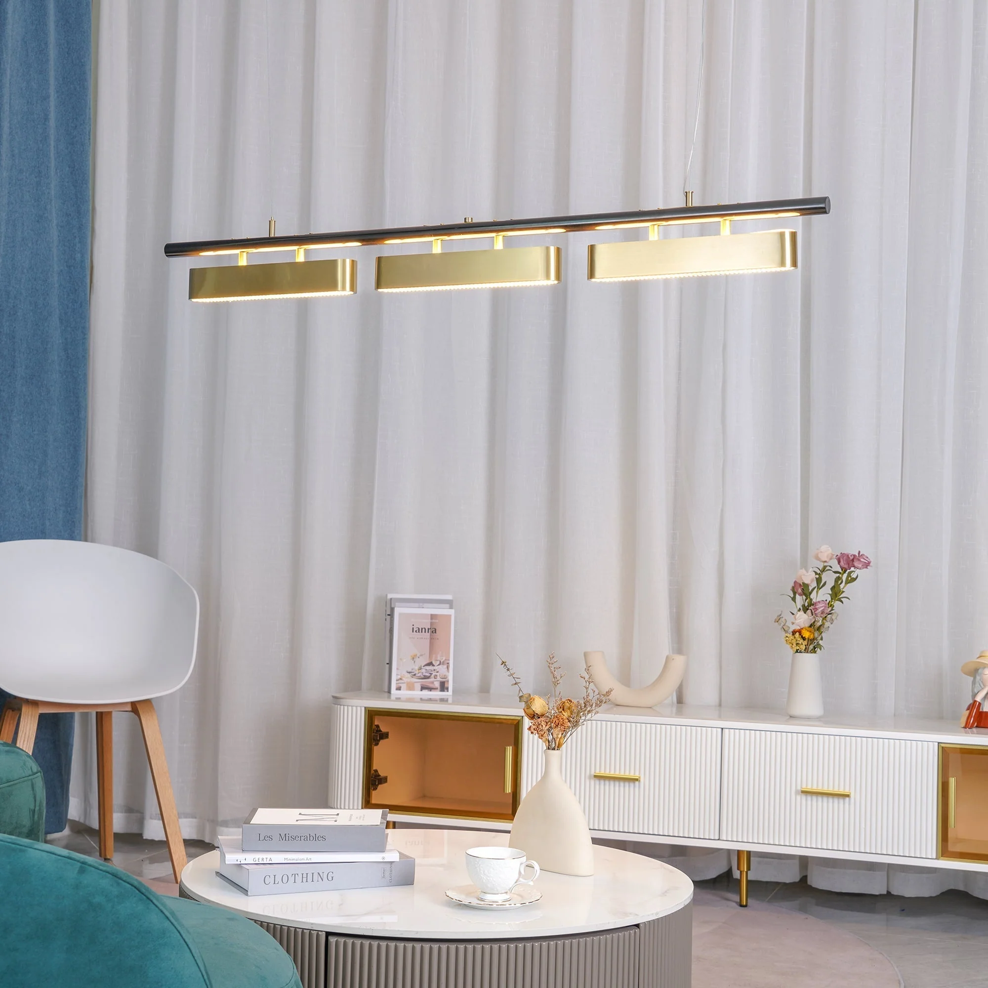 Elarain Brass Minimalist Pendant Light - Image 23