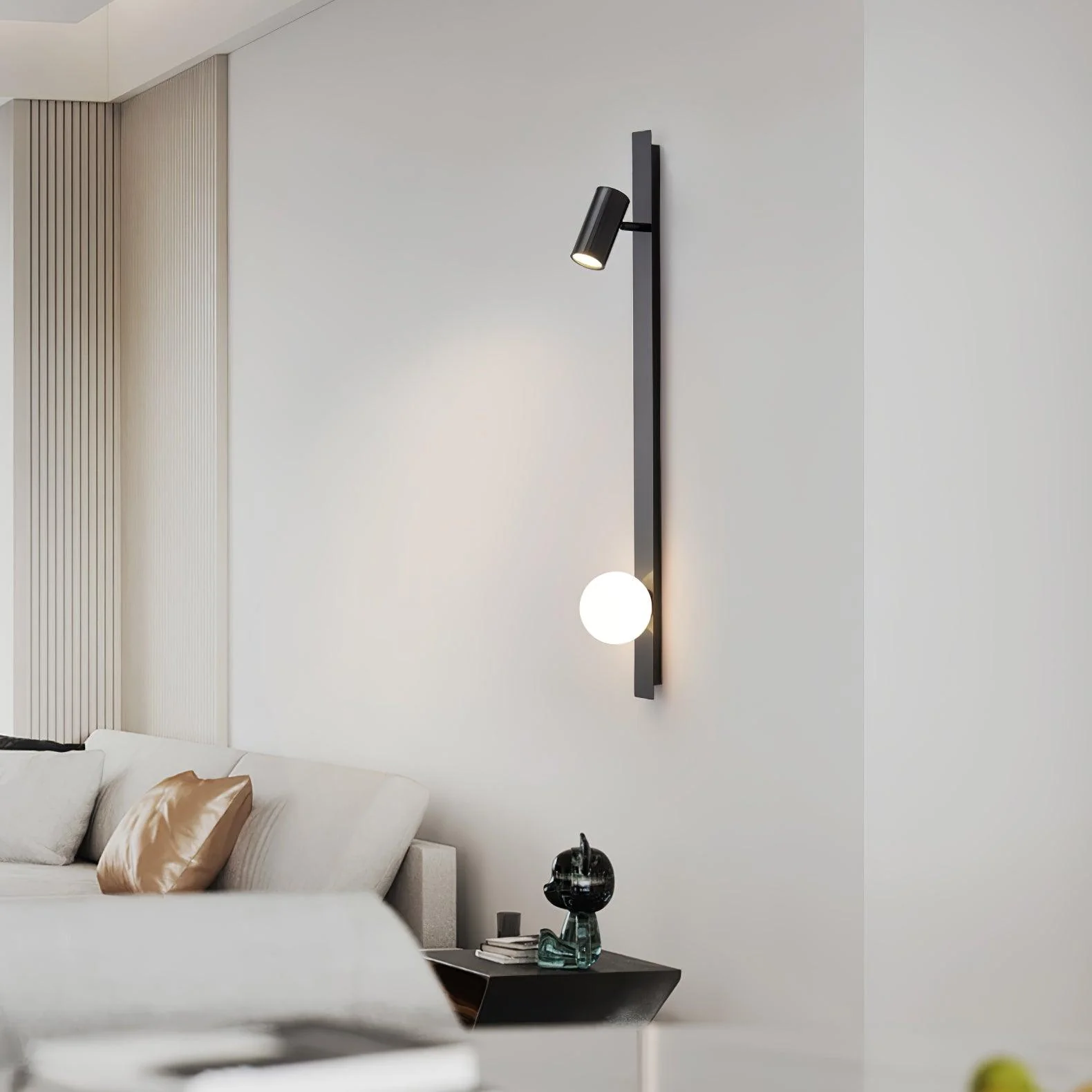 Elarise Brass Glass Minimalist Wall Light - Image 15