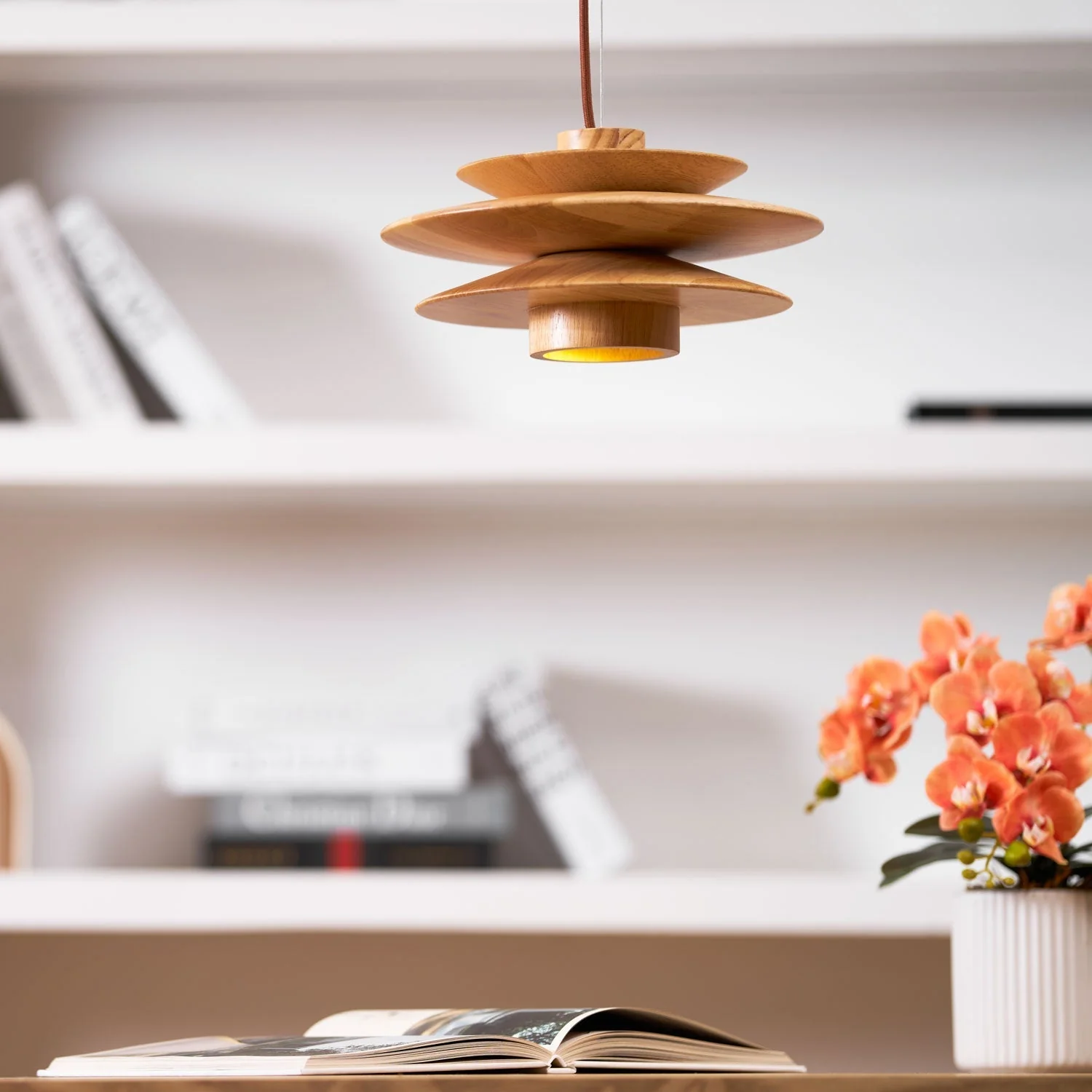 Eldora Wooden Retro Pendant Light - Image 3