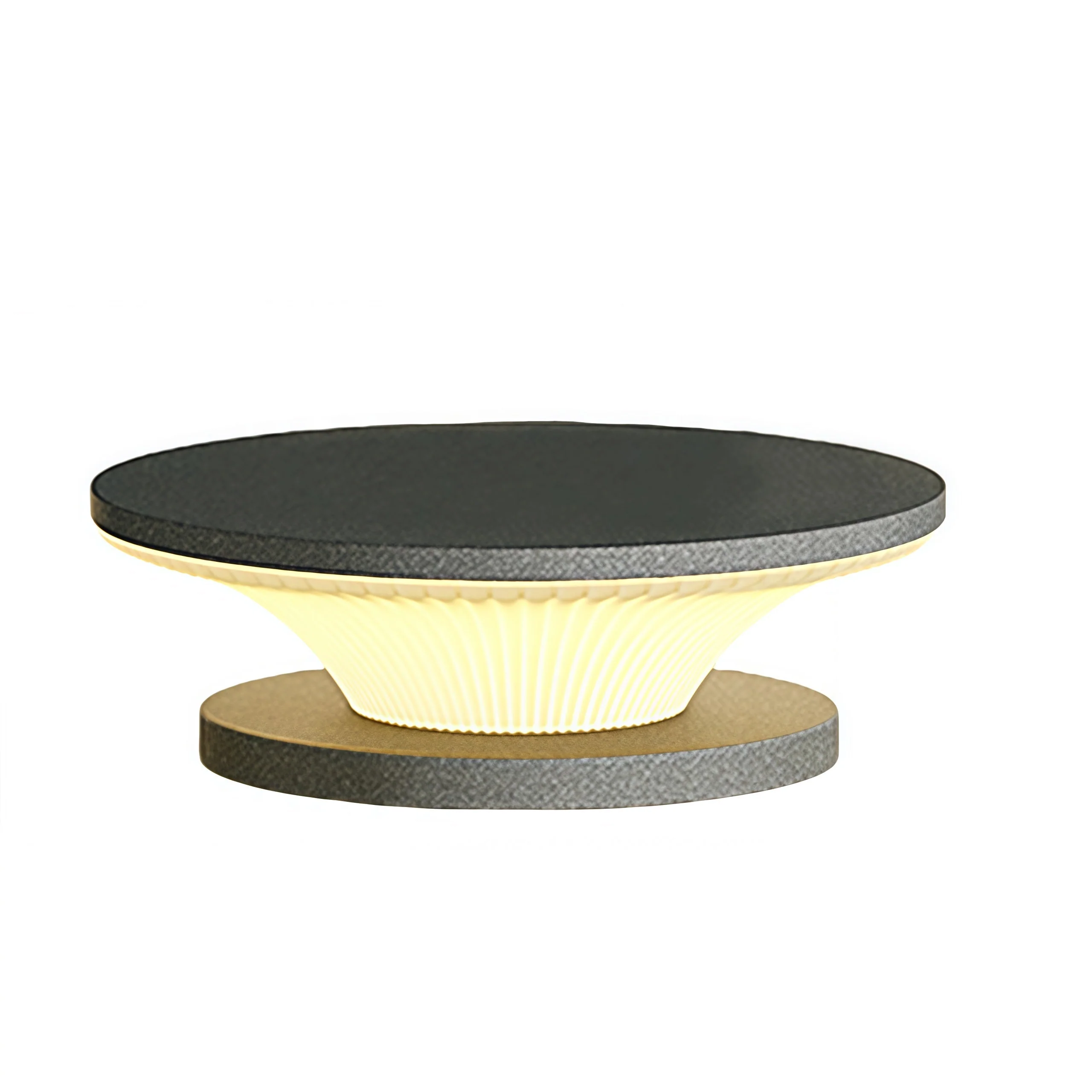 Elijah Round Modern Steel Outdoor Patio Pillar Lights - Image 4