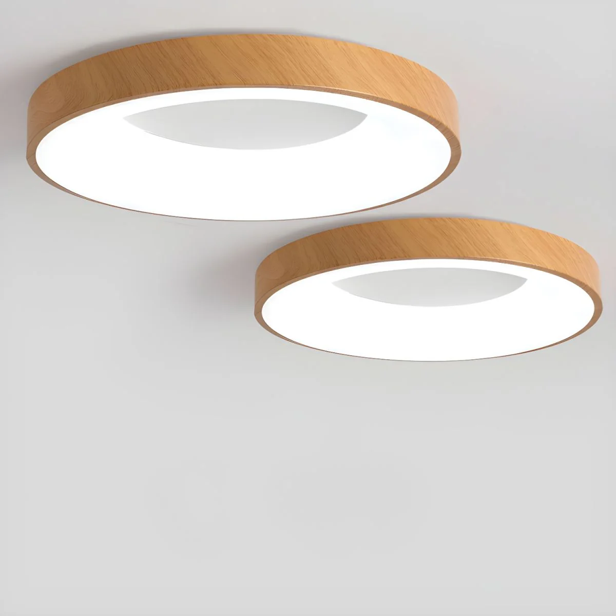 Eliriel Modern Minimalist Round Wood Flush Mount Ceiling Lamp - Image 15