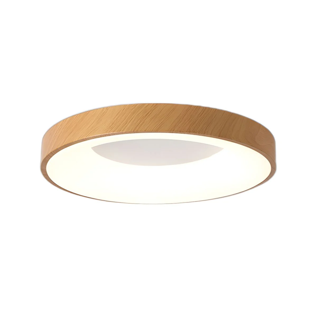 Eliriel Modern Minimalist Round Wood Flush Mount Ceiling Lamp - Image 2
