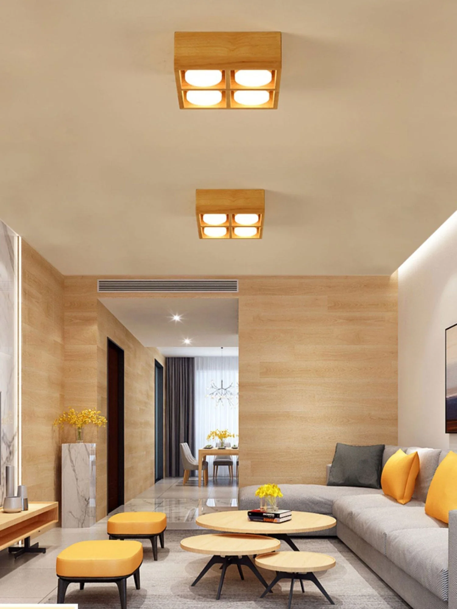 Eliza Minimalist Wood Ceiling Light - Image 12