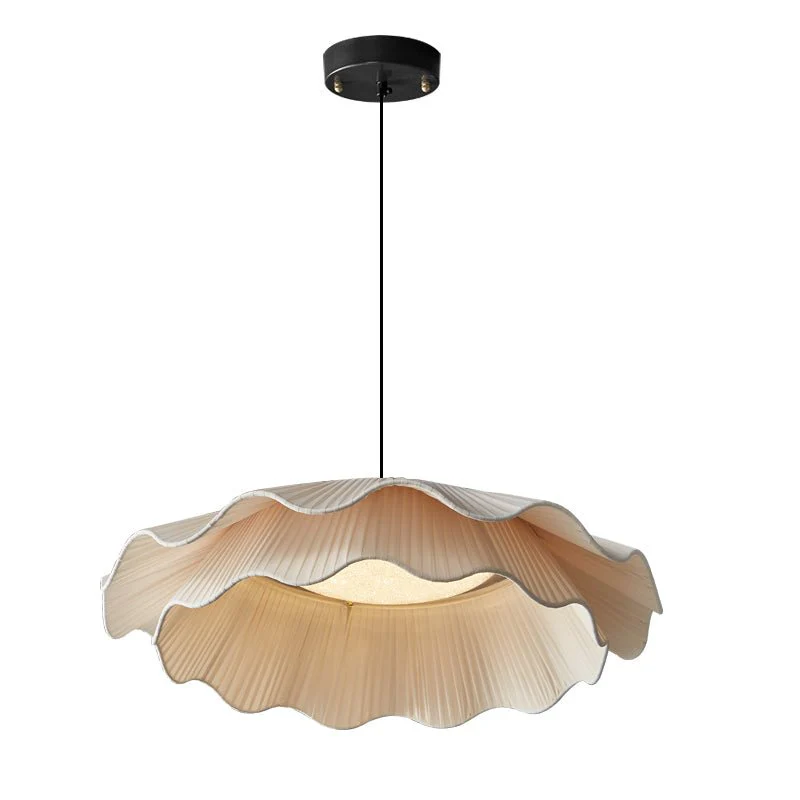Ellorel Elegance Wave Brass Fabric Pendant Lamp - Image 5