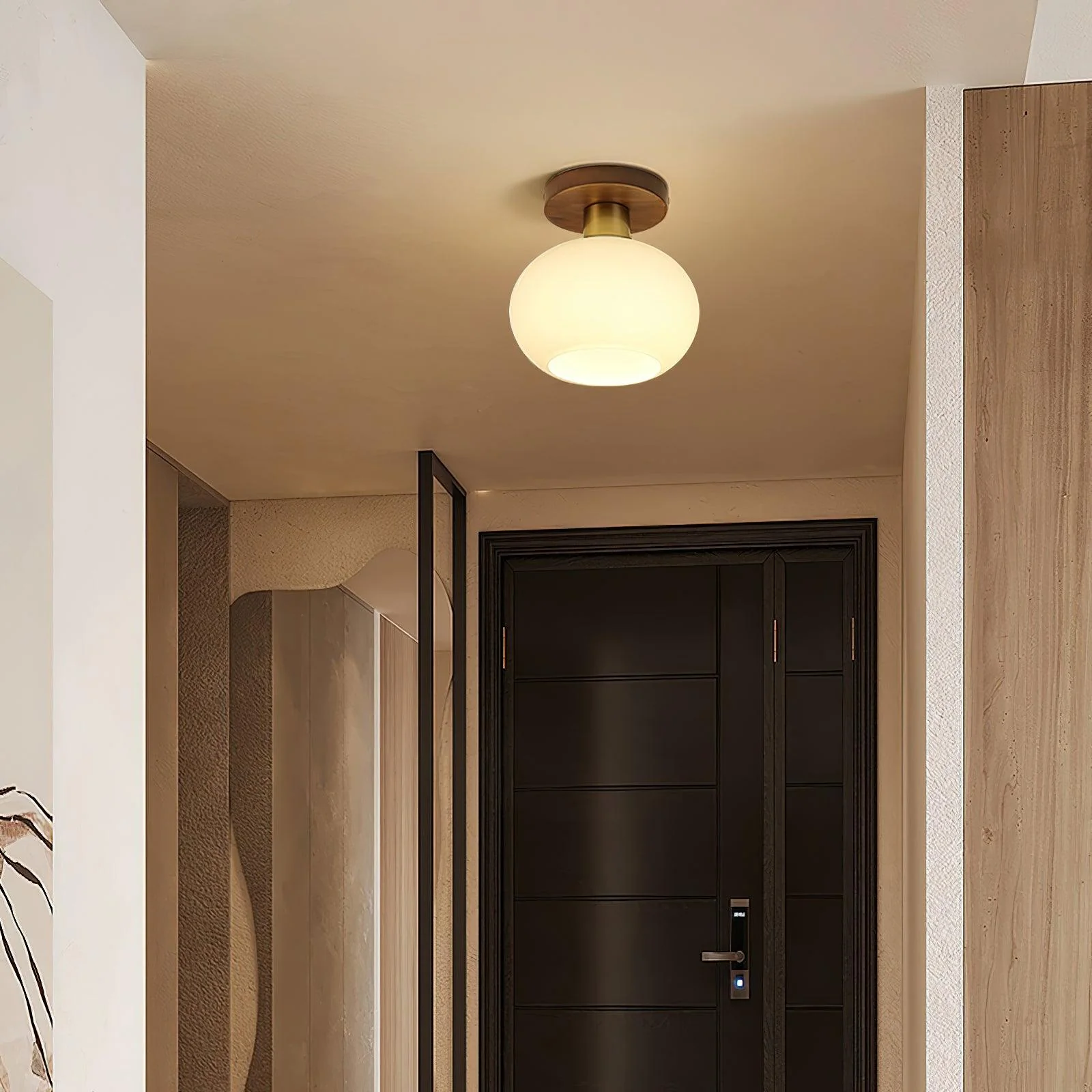 Ellorus Nordic Art White Shell Glass Ceiling Lamp - Image 7
