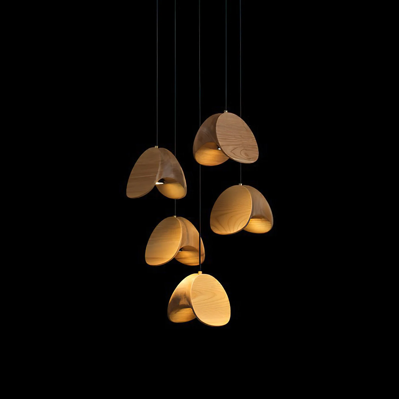 Elmiren Cluster Wood Pendant Light - Image 45