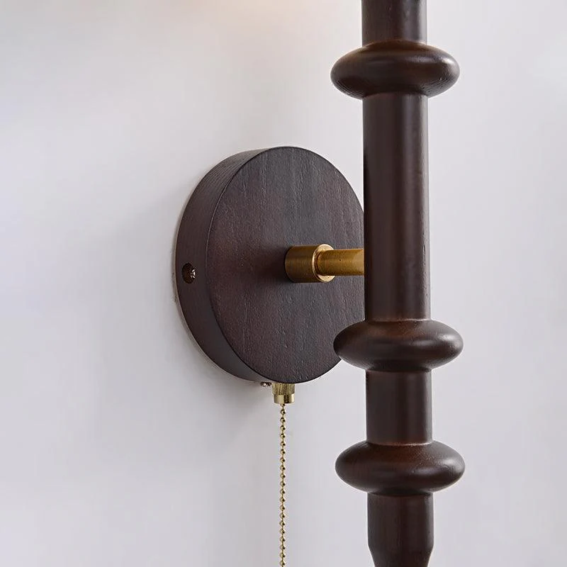 Elmiror Elegance Roman Column Glass Wood Wall Lamp - Image 11