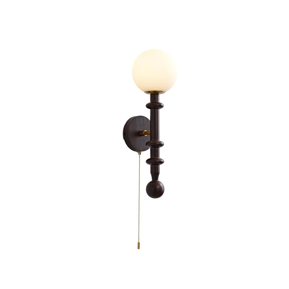 Elmiror Elegance Roman Column Glass Wood Wall Lamp - Image 14