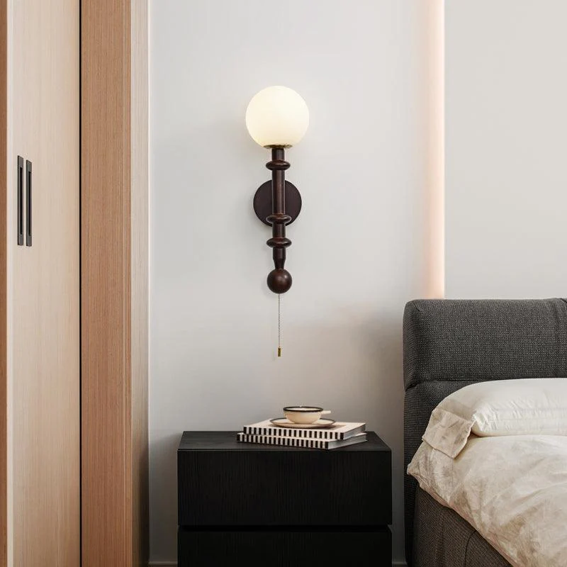 Elmiror Elegance Roman Column Glass Wood Wall Lamp - Image 31