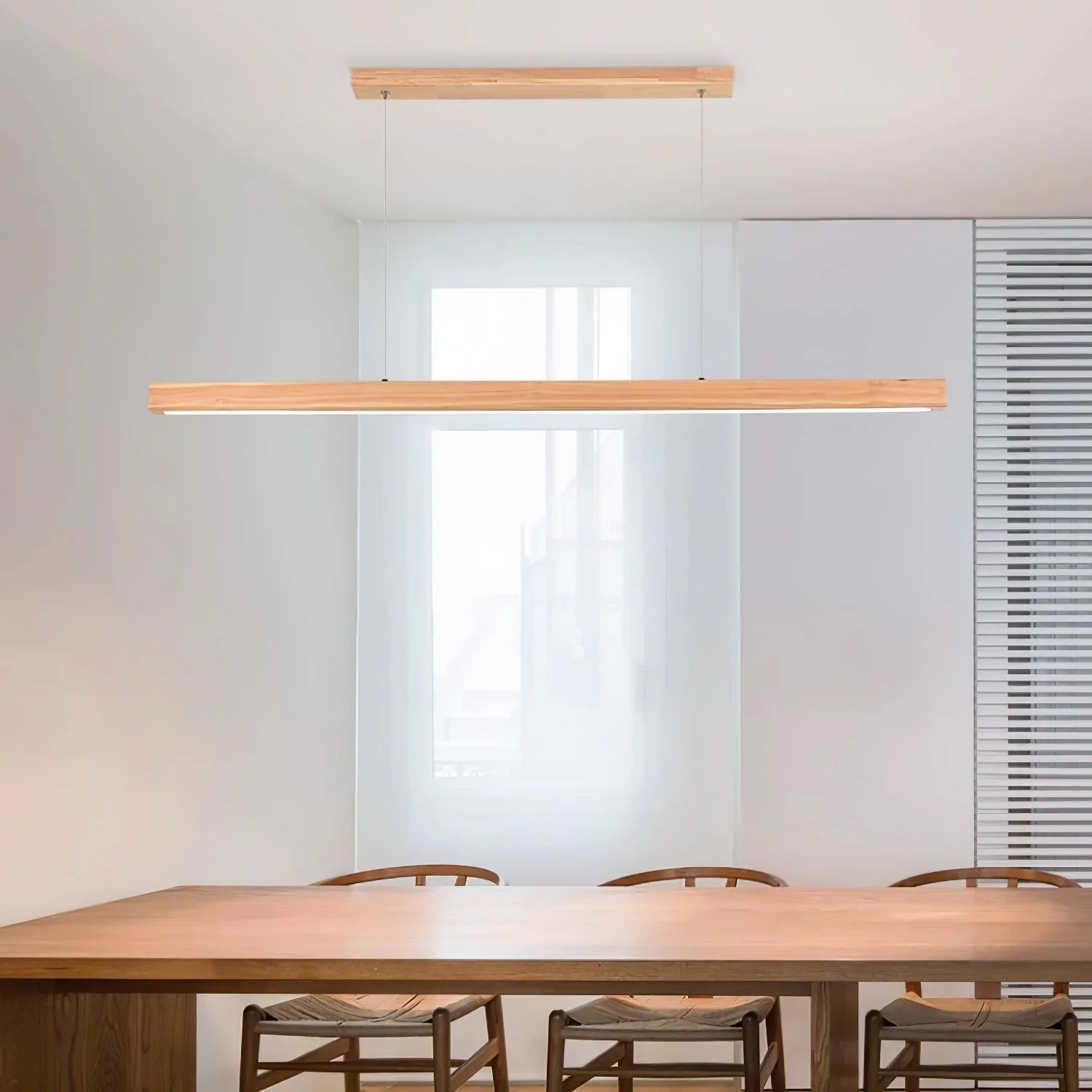 Elowen Linear Minimalist Wood Pendant Light - Image 21