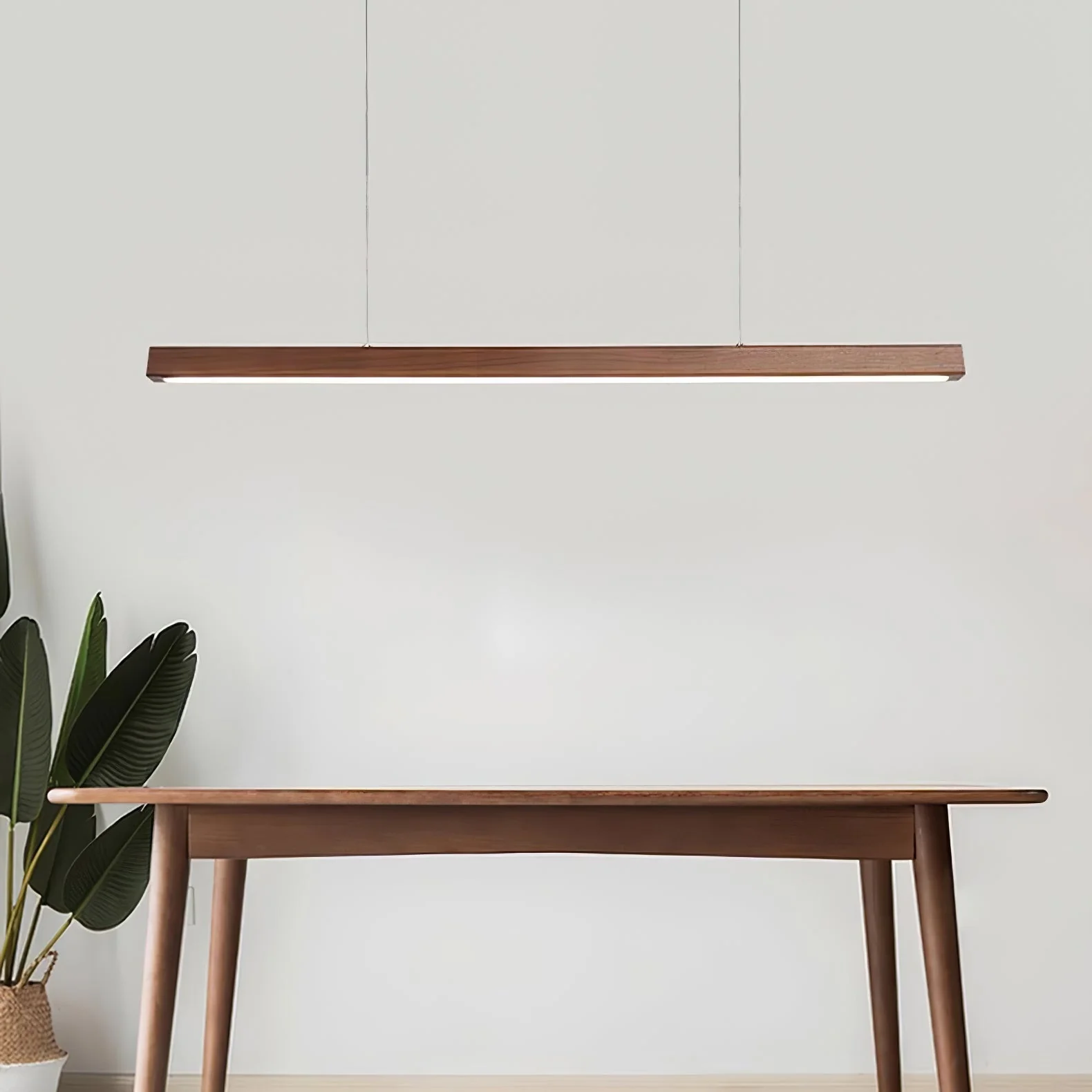 Elowen Linear Minimalist Wood Pendant Light - Image 4