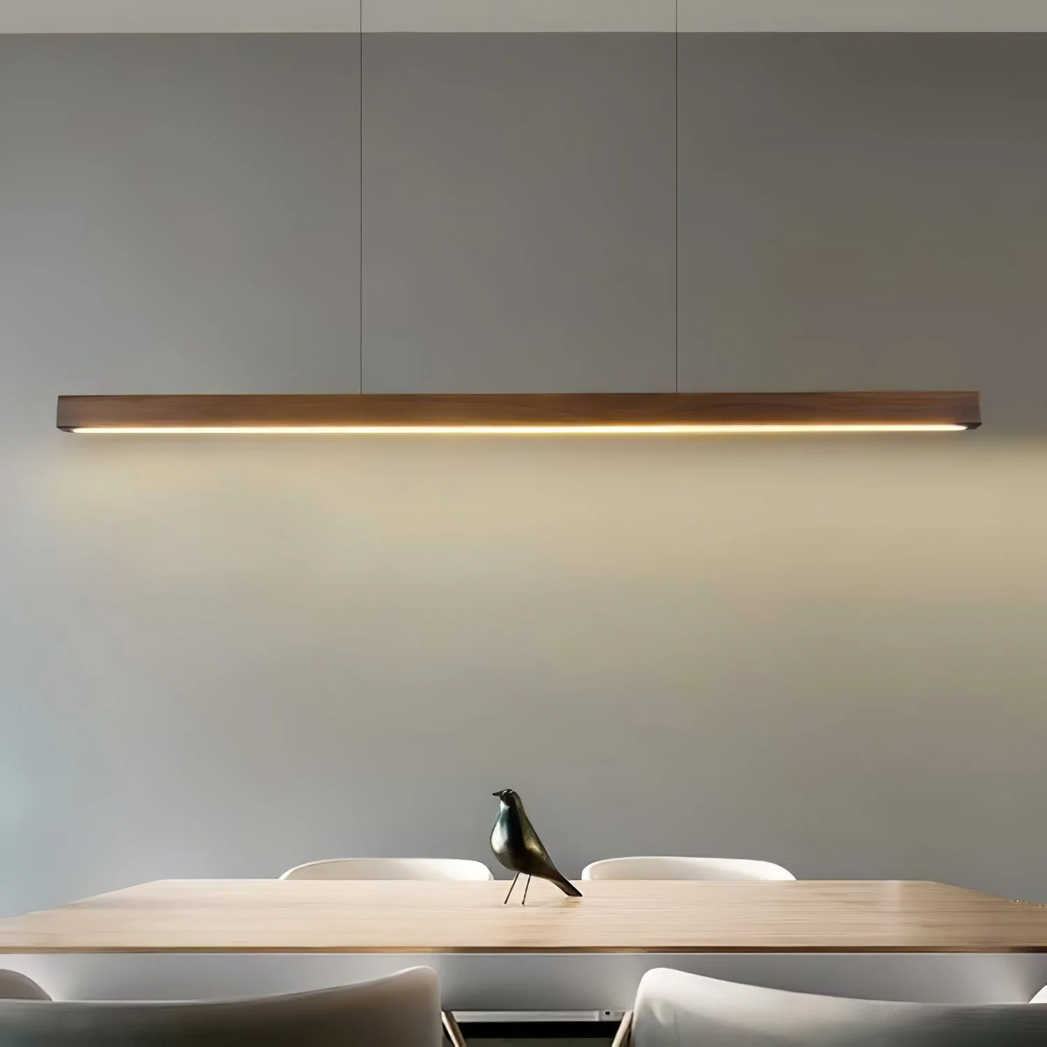 Elowen Linear Minimalist Wood Pendant Light - Image 5