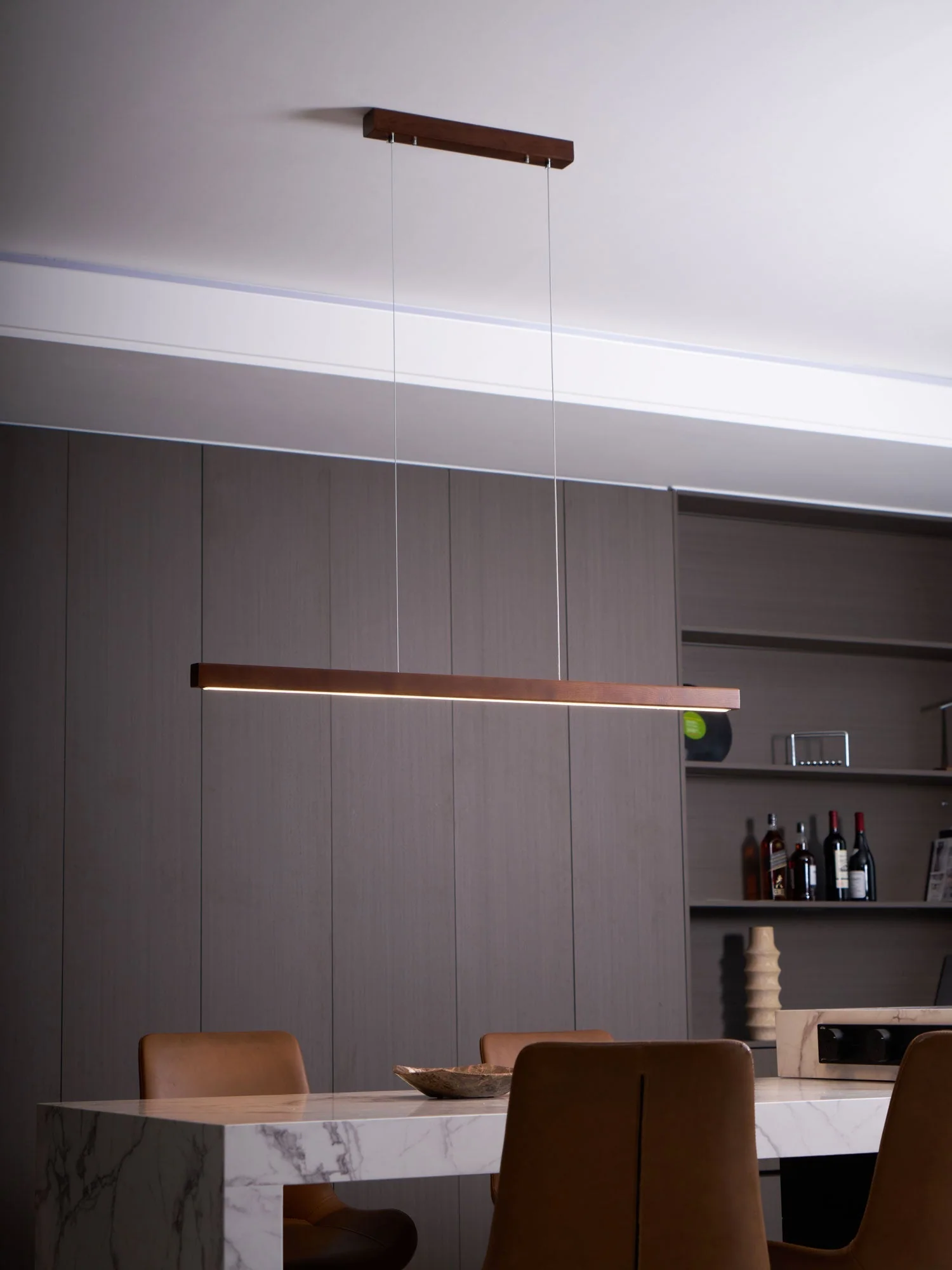 Elowen Linear Minimalist Wood Pendant Light - Image 55