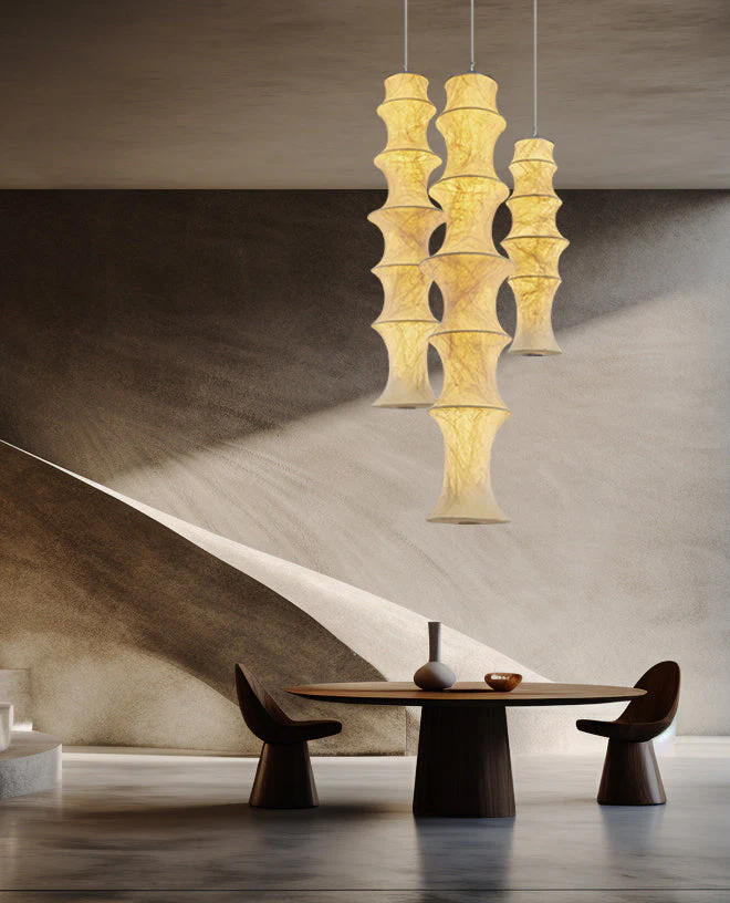 Elraeor Layered Mulberry Silk Pendant Light - Image 15
