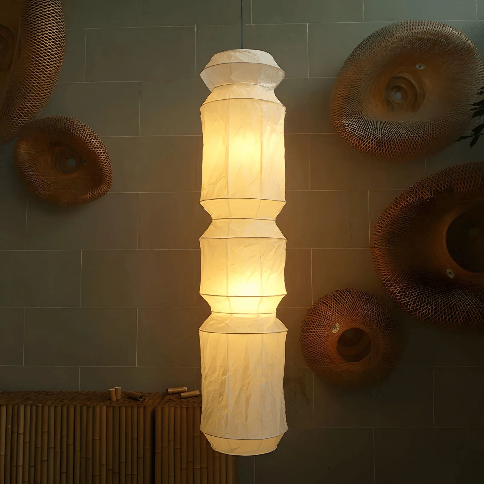 Elsie Vinyage Paper Pendant Light - Image 8