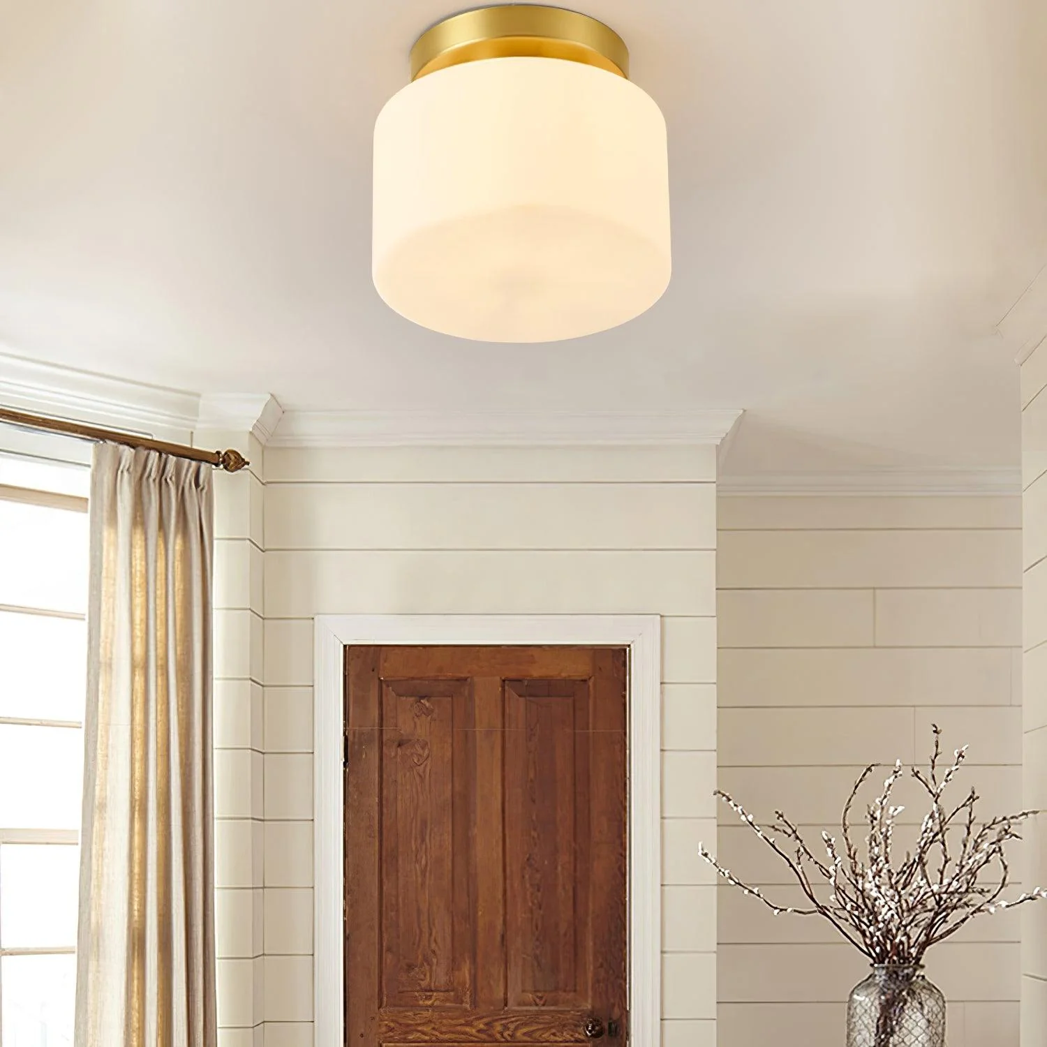 Elsilisra Nordic Art Brass Glass Flush Mount Ceiling Light - Image 28
