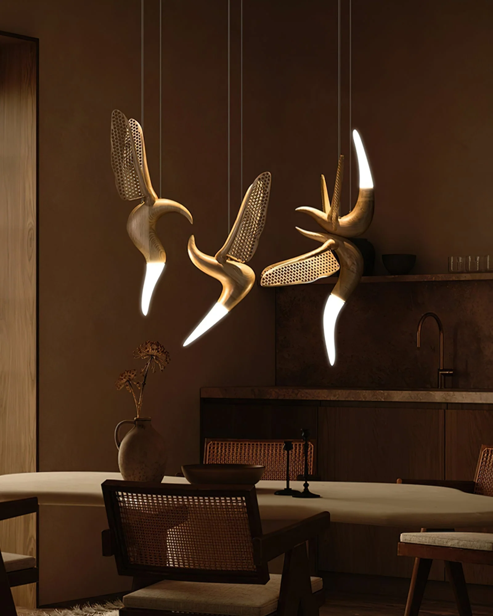 Elsilor Avian-Inspired Wood Pendant Light - Image 10