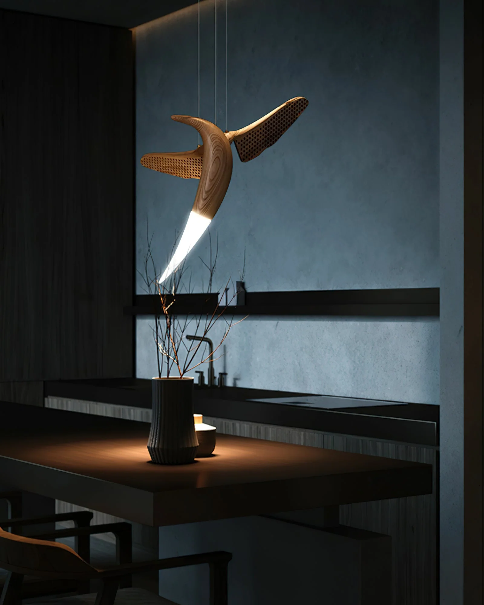 Elsilor Avian-Inspired Wood Pendant Light - Image 13