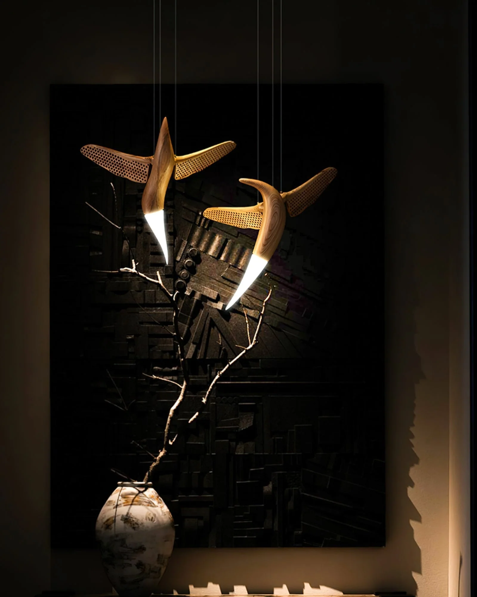 Elsilor Avian-Inspired Wood Pendant Light - Image 14