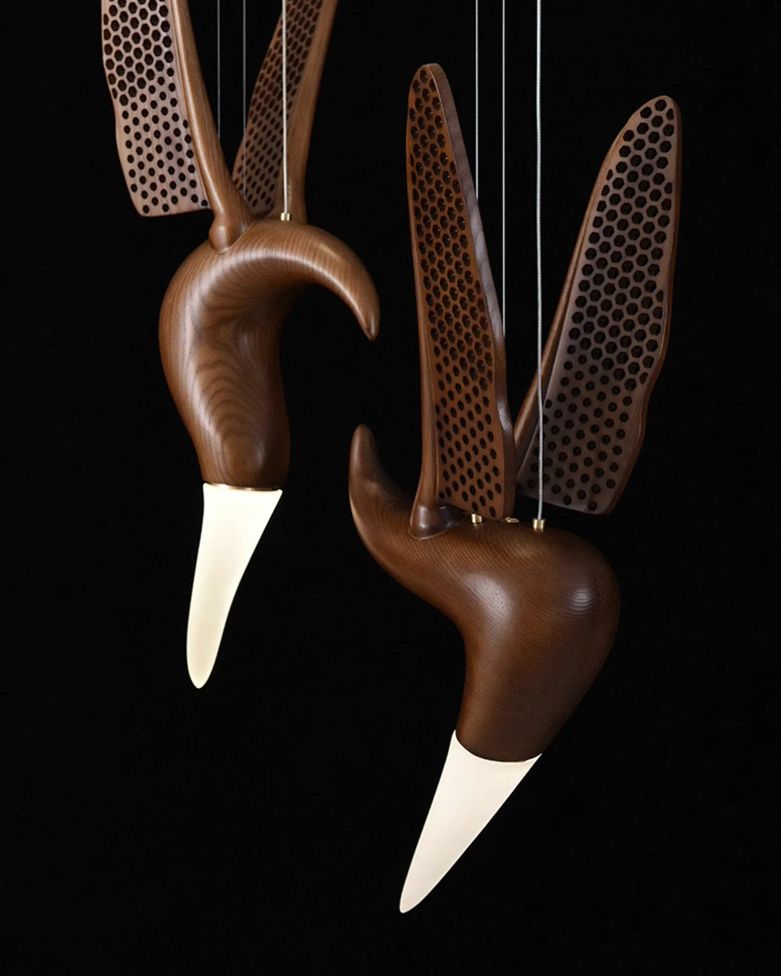 Elsilor Avian-Inspired Wood Pendant Light - Image 25