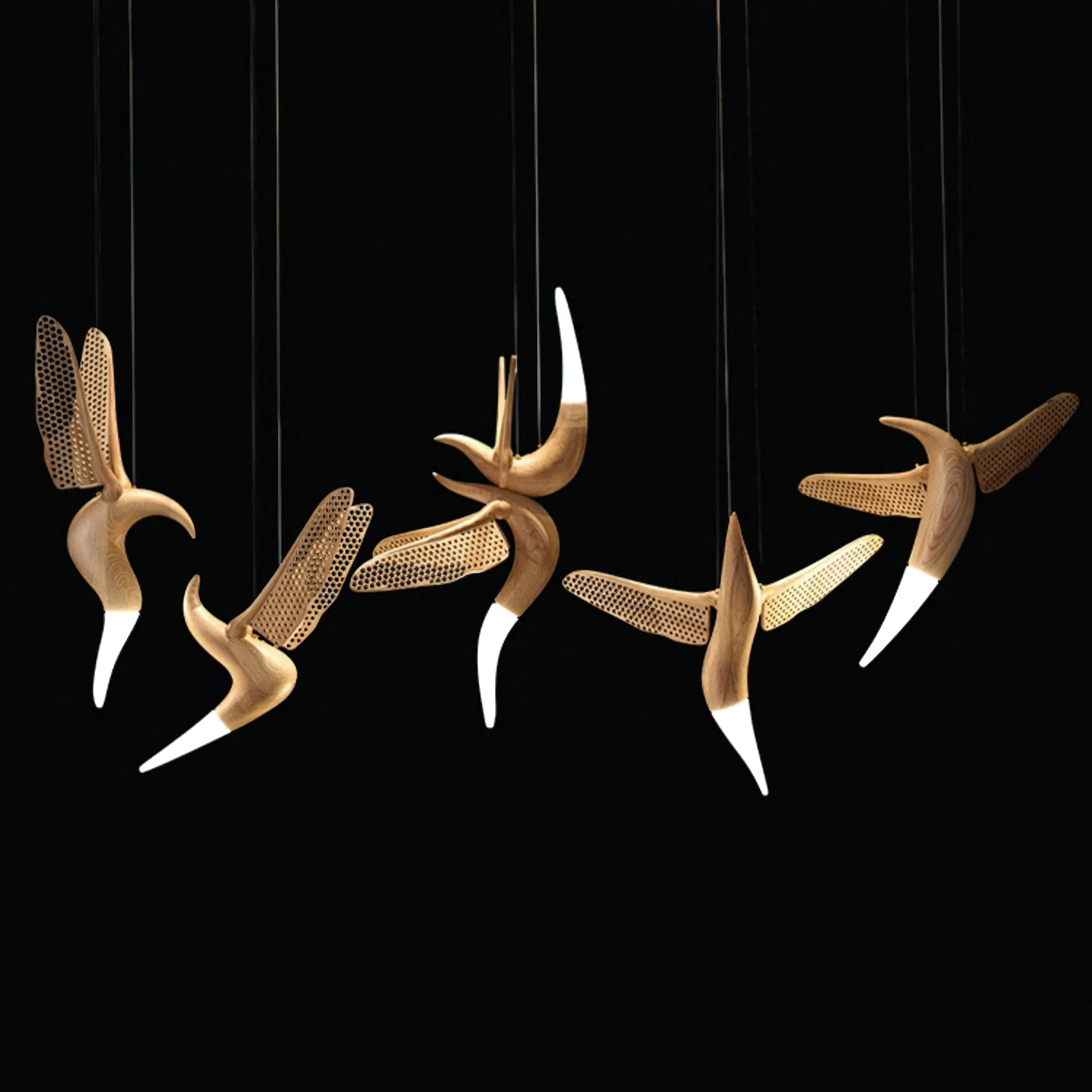 Elsilor Avian-Inspired Wood Pendant Light - Image 29