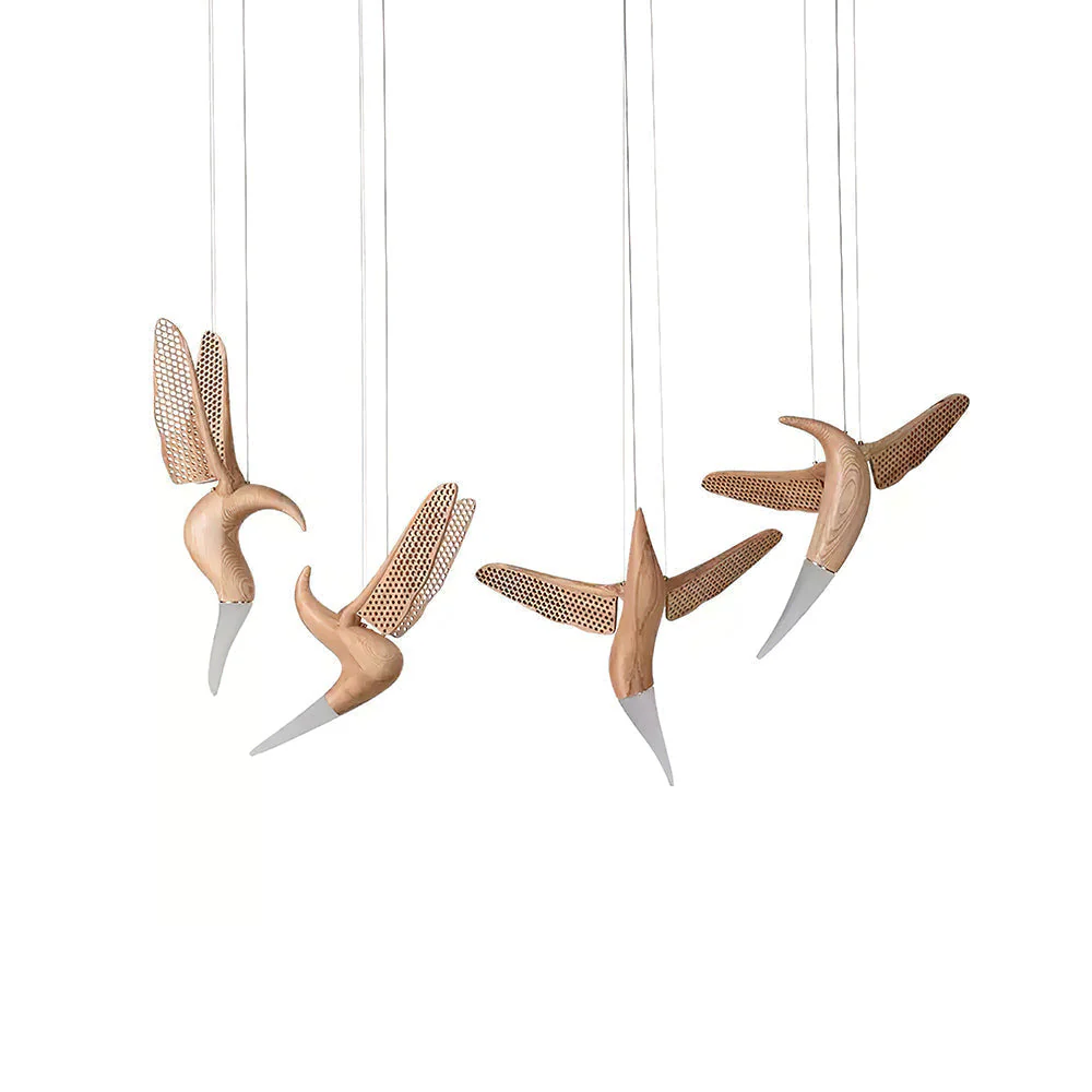 Elsilor Avian-Inspired Wood Pendant Light - Image 35
