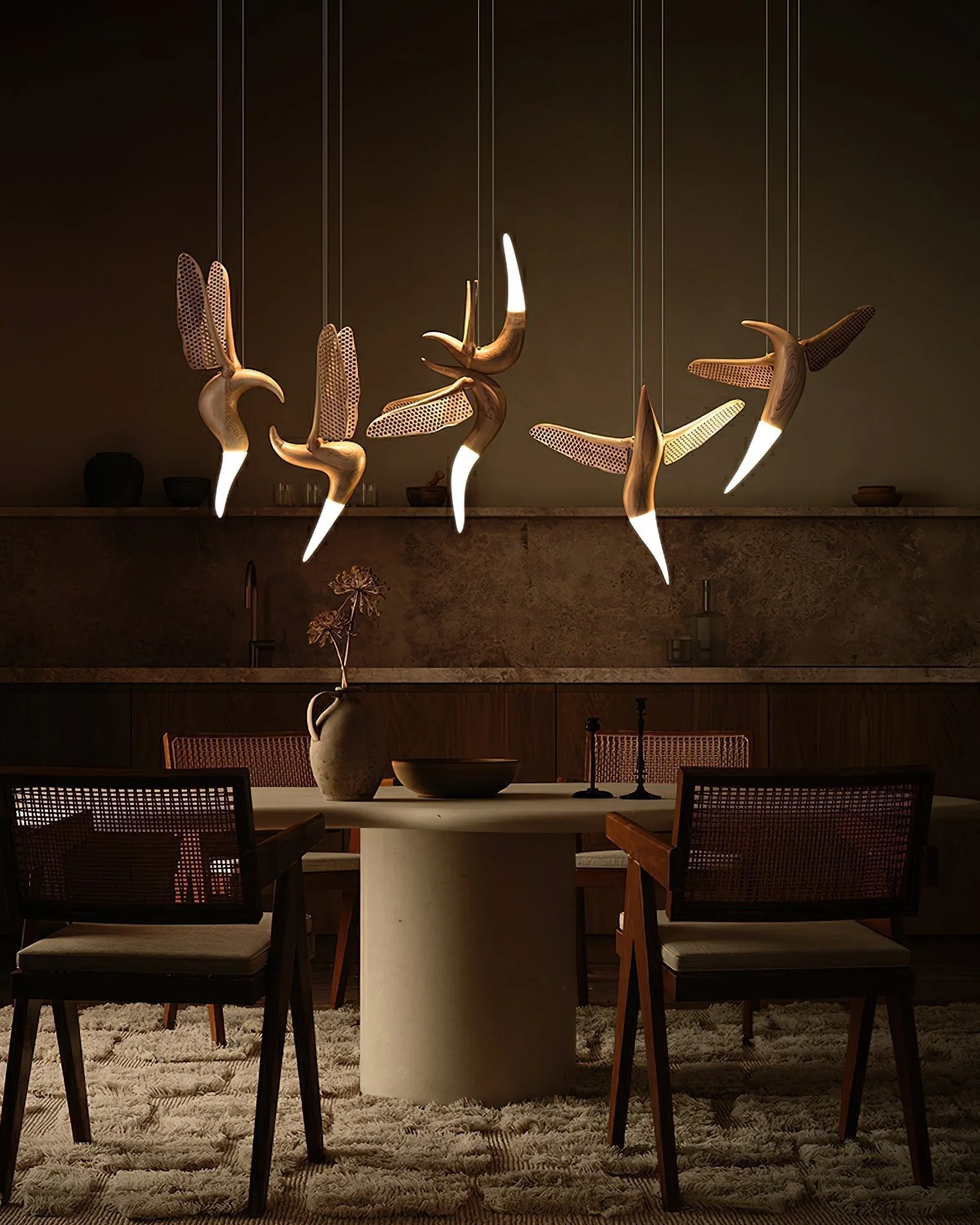 Elsilor Avian-Inspired Wood Pendant Light - Image 55