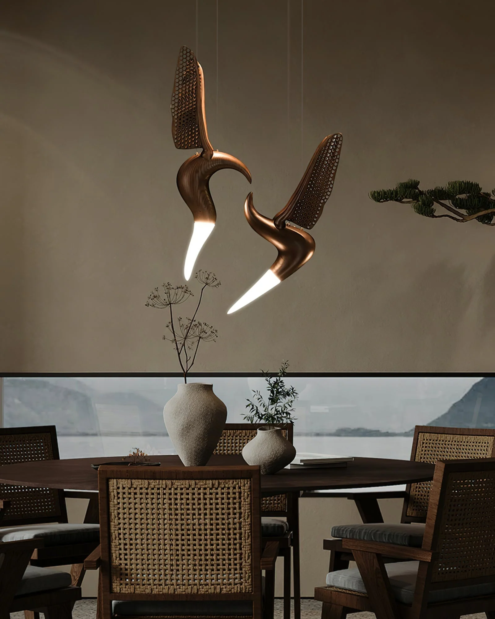 Elsilor Avian-Inspired Wood Pendant Light - Image 9