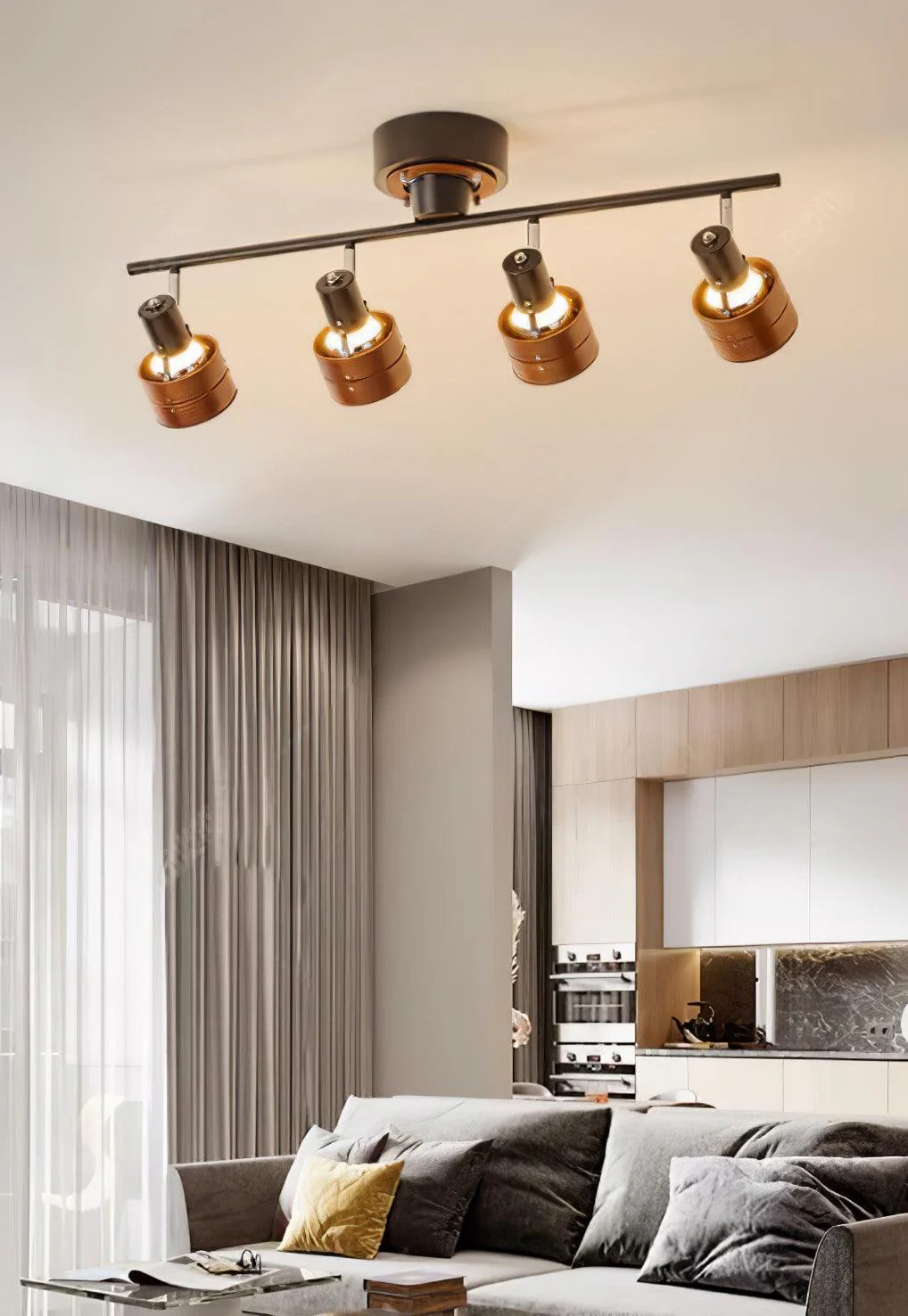Elsorila Elegance Adjustable Spot Wooden Ceiling Lamp - Image 2