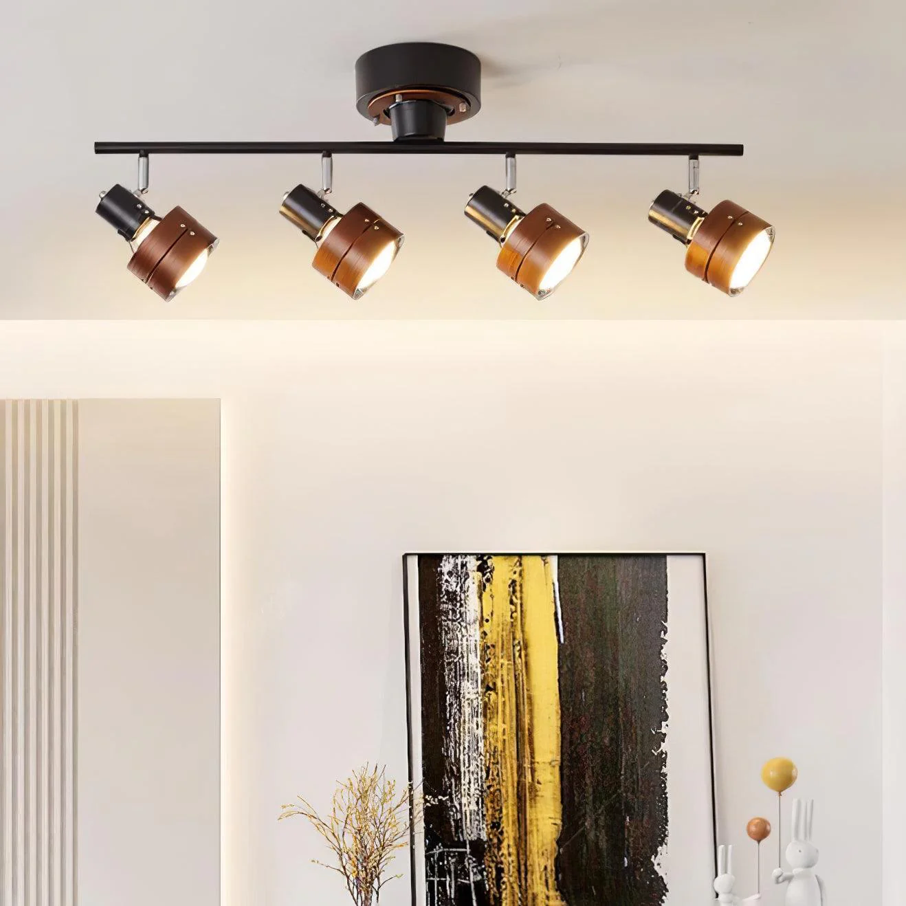 Elsorila Elegance Adjustable Spot Wooden Ceiling Lamp - Image 4