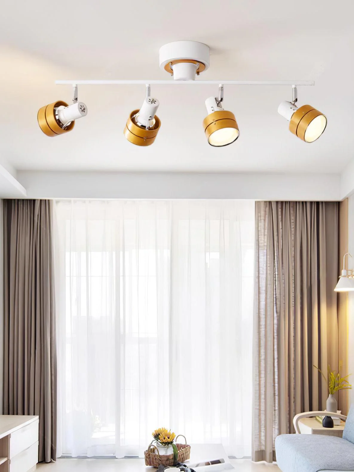 Elsorila Elegance Adjustable Spot Wooden Ceiling Lamp - Image 41