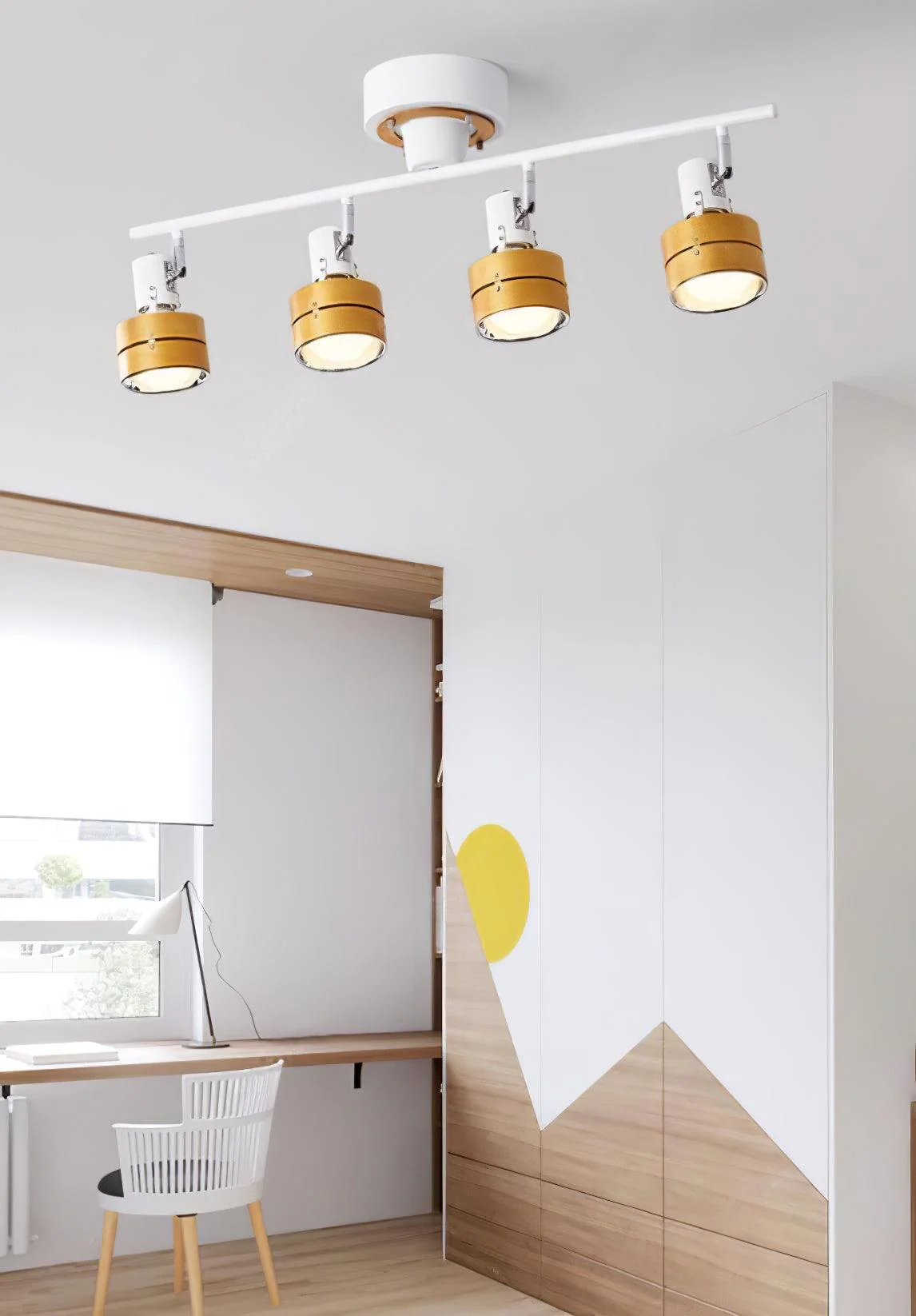Elsorila Elegance Adjustable Spot Wooden Ceiling Lamp - Image 8