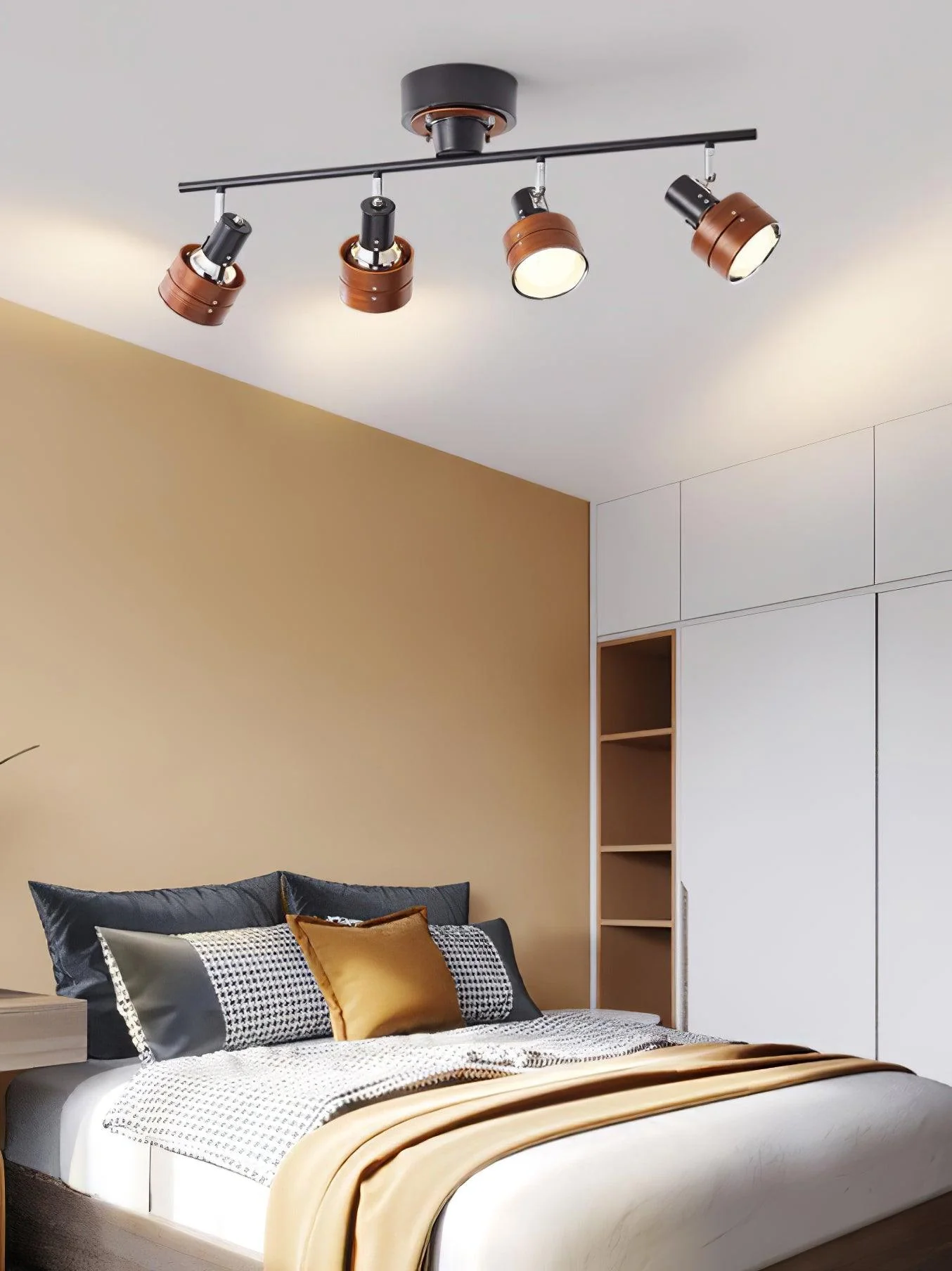 Elsorila Elegance Adjustable Spot Wooden Ceiling Lamp - Image 9