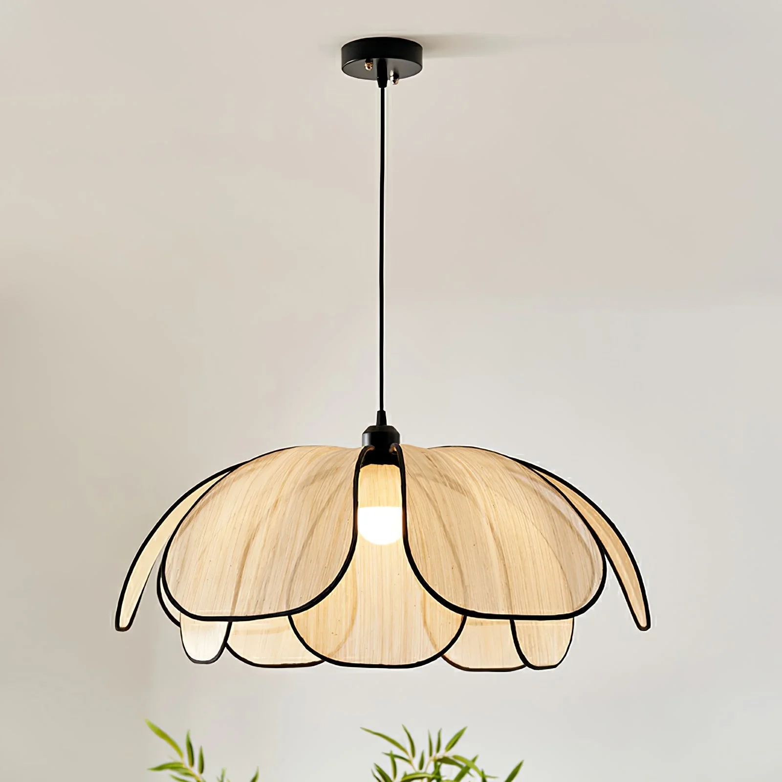 Elthaus Blossom Leaf Fiber Pendant Lamp - Image 15