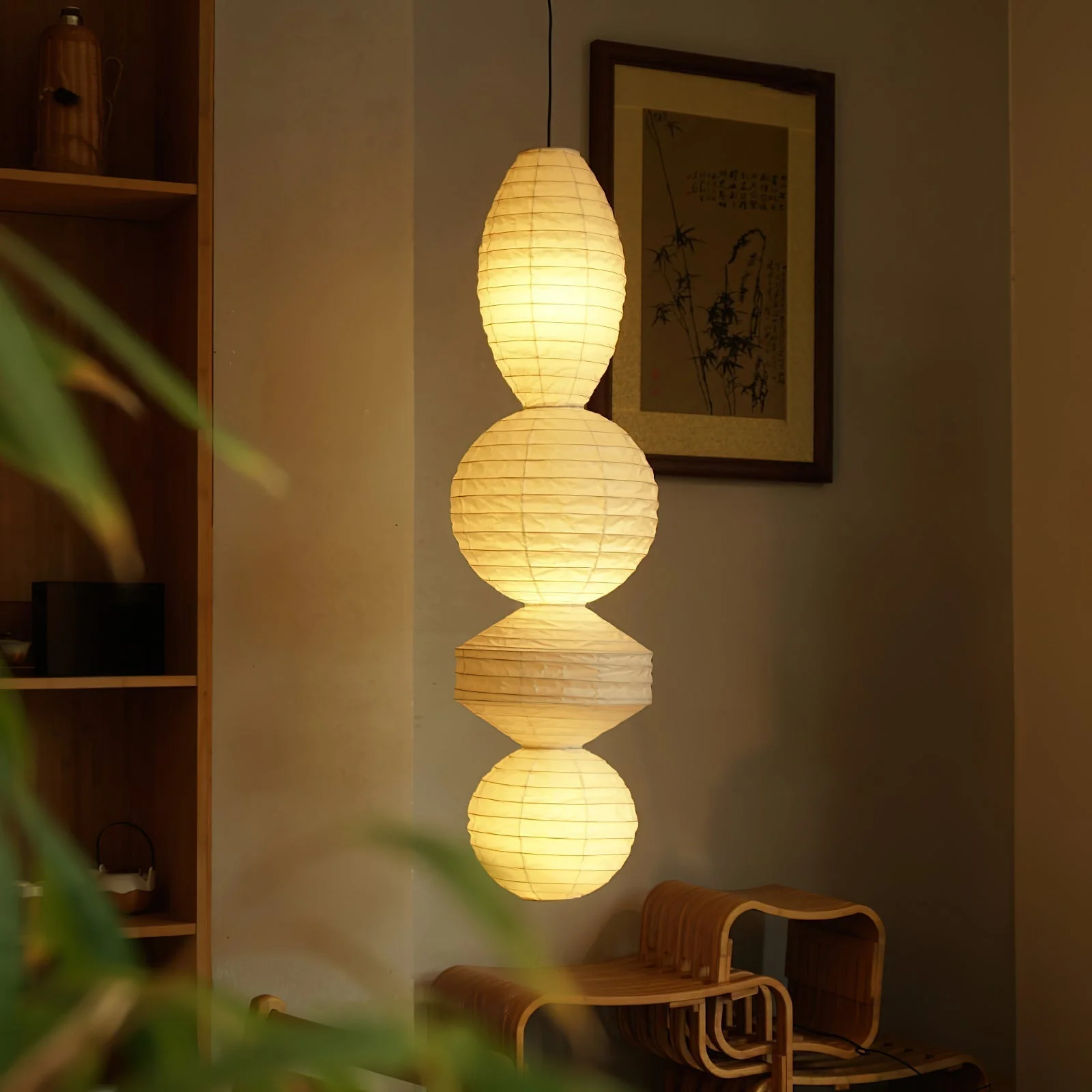 Elthayra Natural Series Bamboo Lantern Pendant Lamp - Image 4