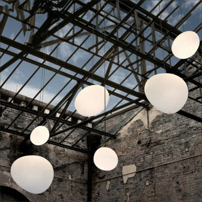 Elun Sleek Minimalist Floating Egg-shaped Glass Pendant Light - Image 2