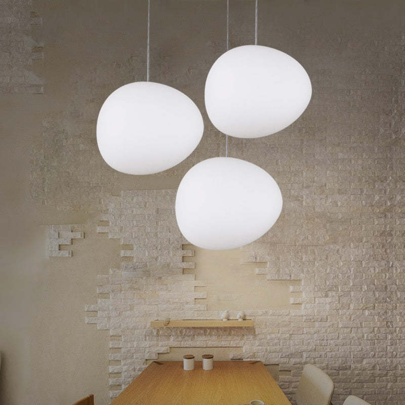Elun Sleek Minimalist Floating Egg-shaped Glass Pendant Light - Image 3