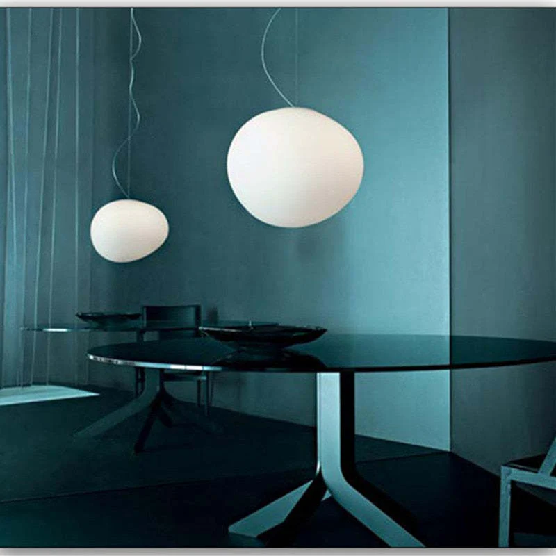 Elun Sleek Minimalist Floating Egg-shaped Glass Pendant Light - Image 6