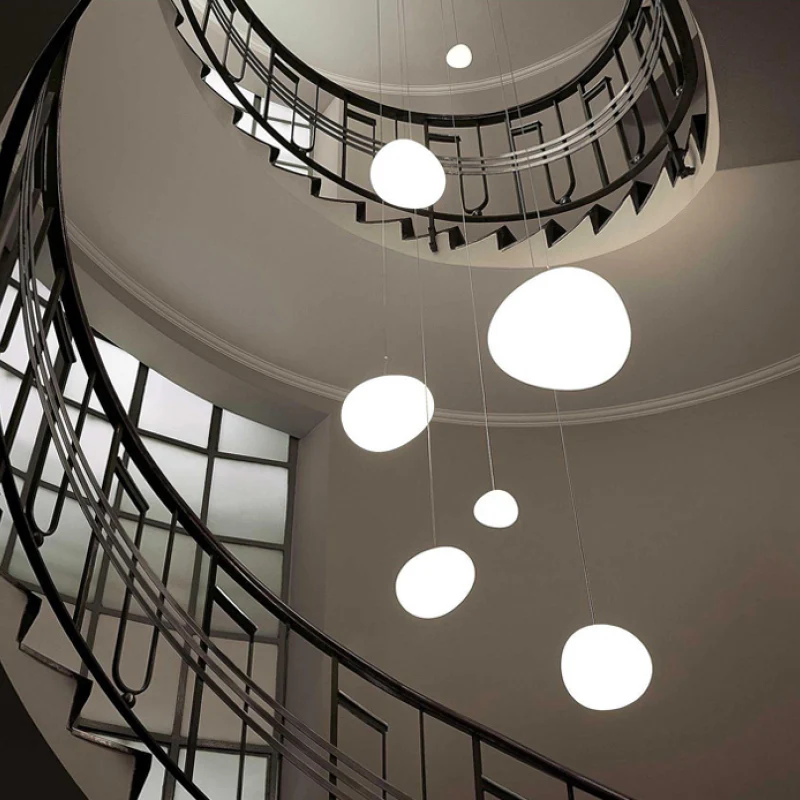 Elun Sleek Minimalist Floating Egg-shaped Glass Pendant Light - Image 7